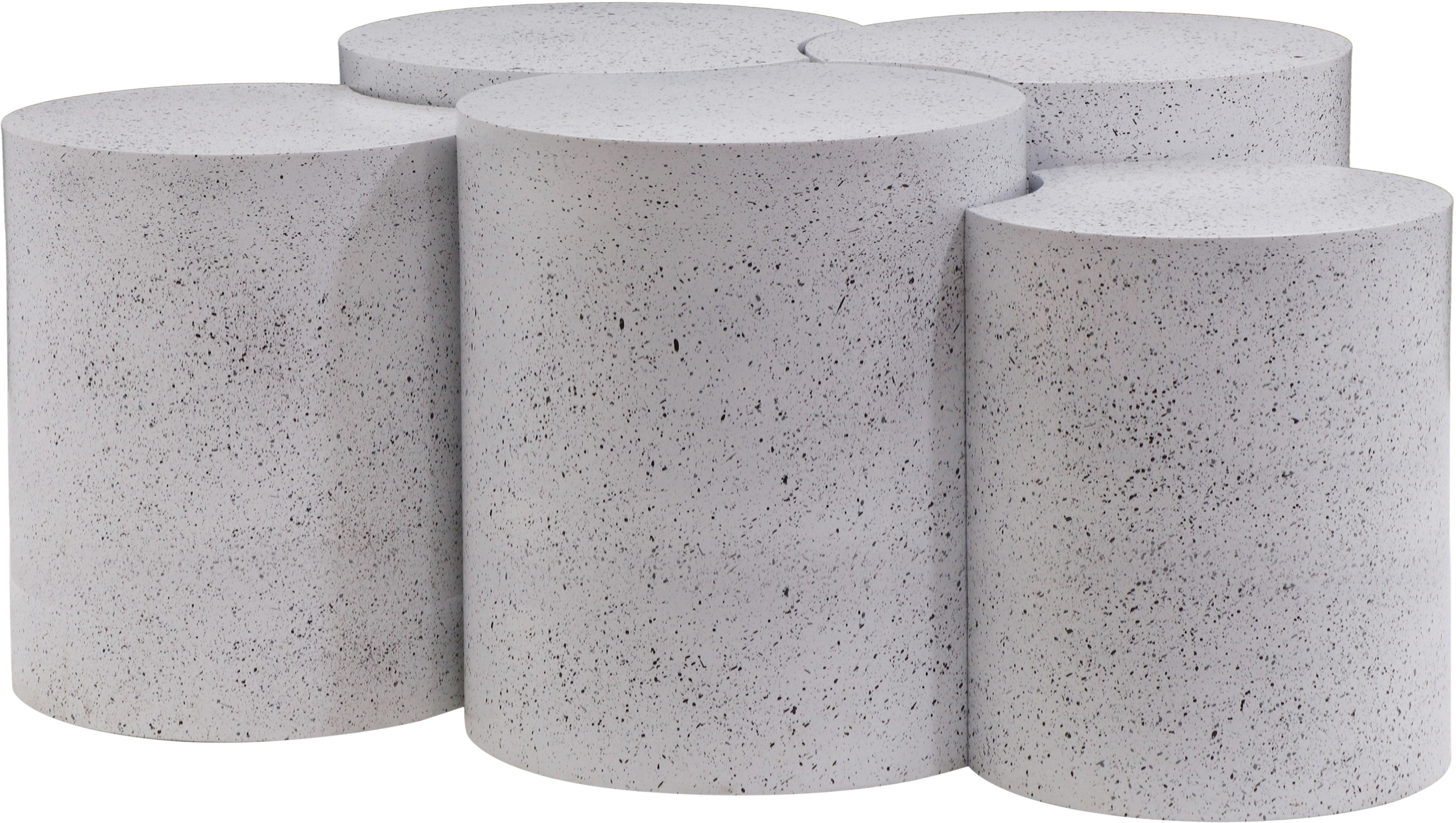 Dimple - 5 Piece Modular Coffee Table - White Terazzo