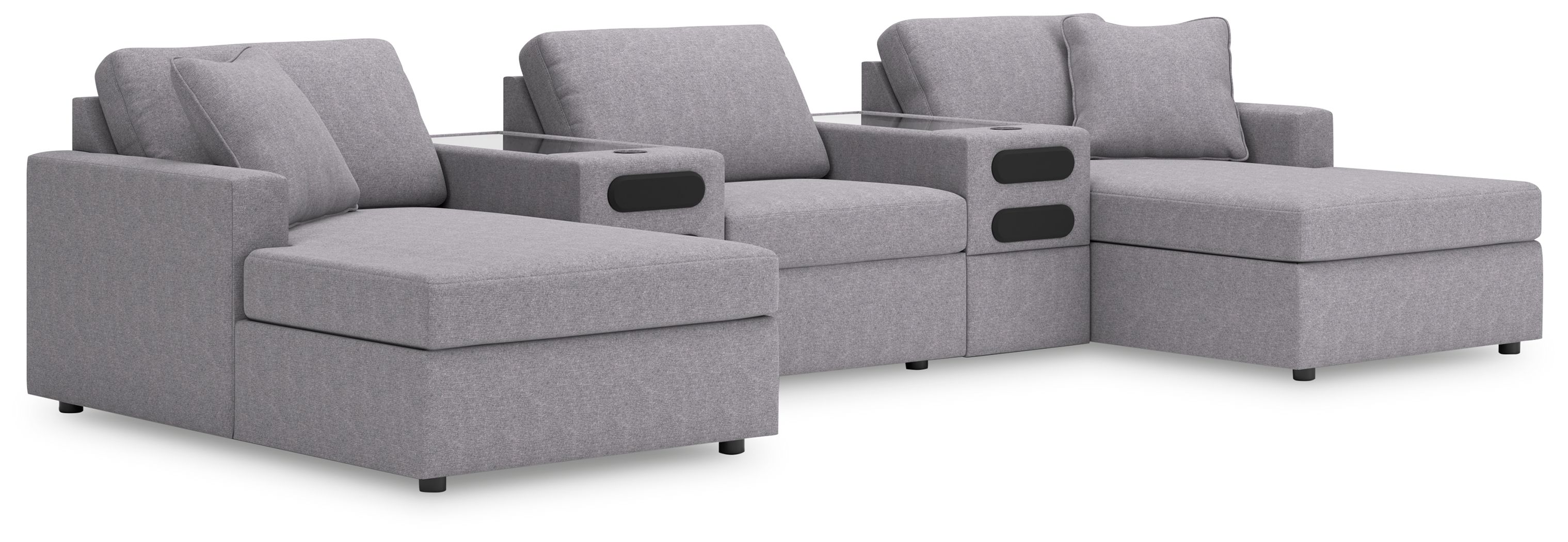5 Pc · Sectional With Chaise And Audio System Console
