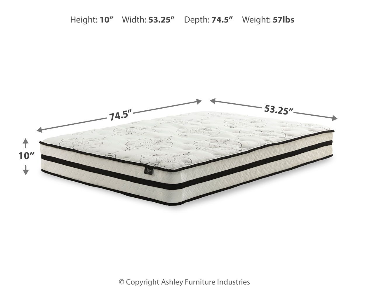 Ashley Furniture Chime 10 Inch Hybrid - 10" Full Mattress - White - Image 9