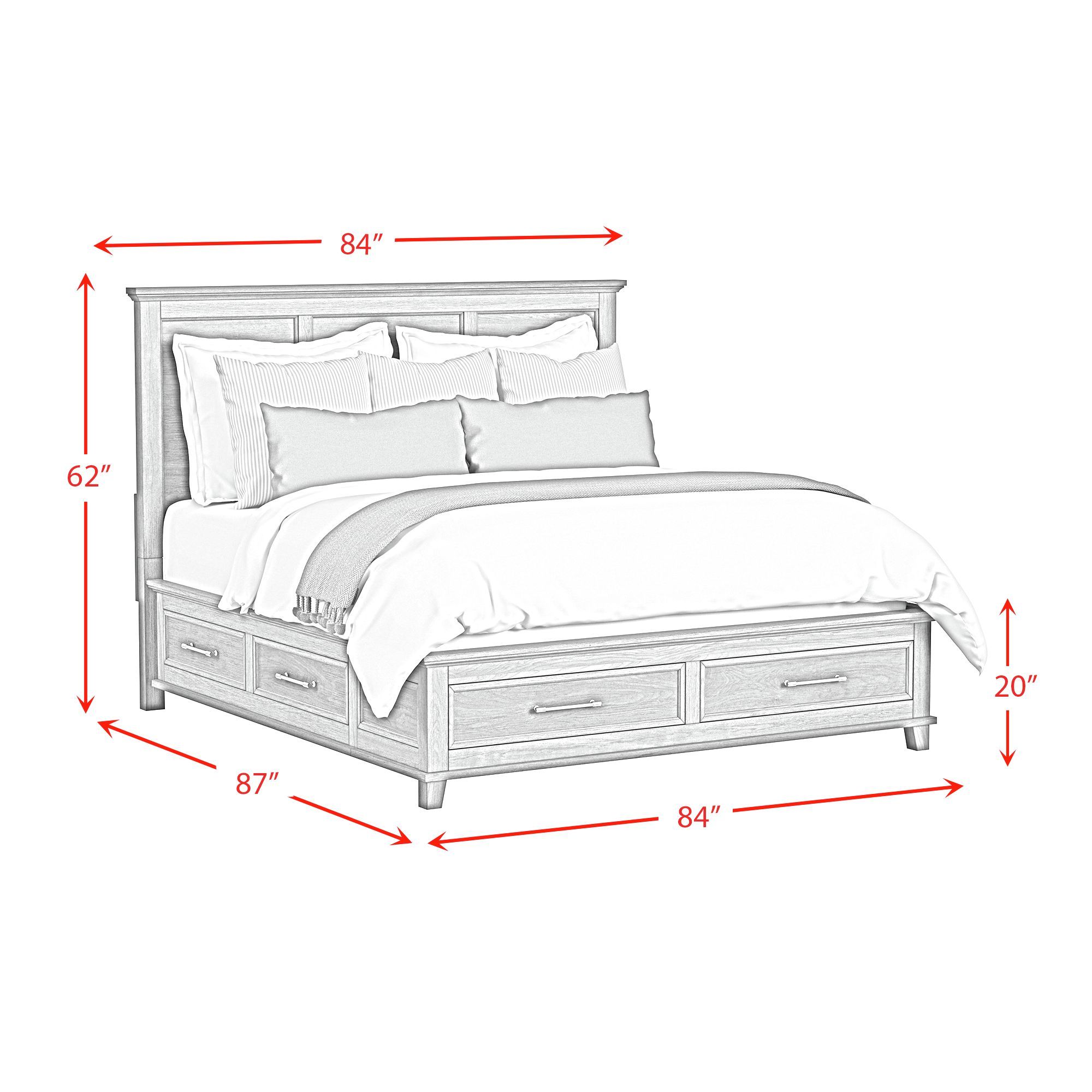 Canterbury - King Storage Bed - Gray