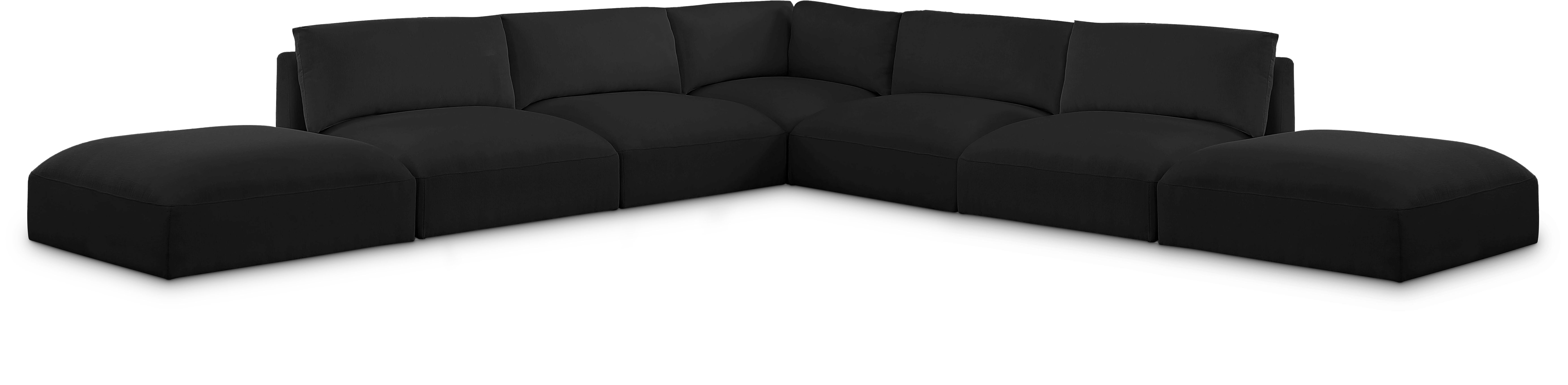 Ease - 7 Piece Modular Corner Sectional - Black