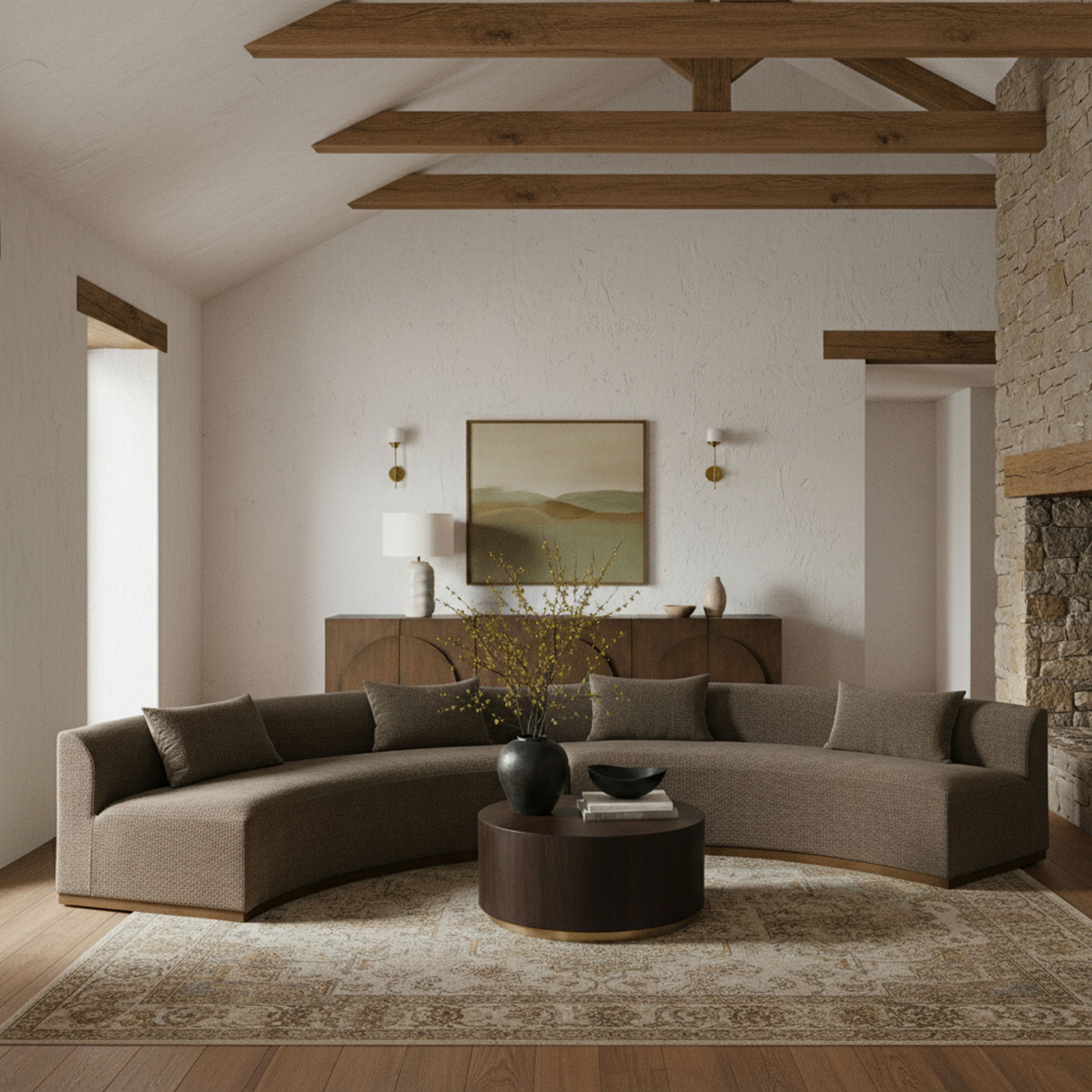 Avanti - 182.5" Chenille Fabric Upholstered 2 Piece Modular Sectional - Brown