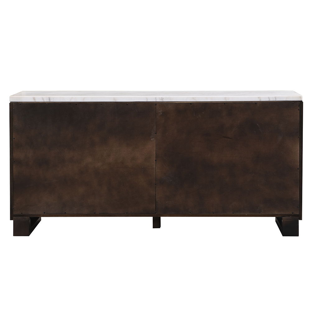 Edwyn - Server With Marble Top - Natural Marble Top & Espresso Finish, dark brown, view 2