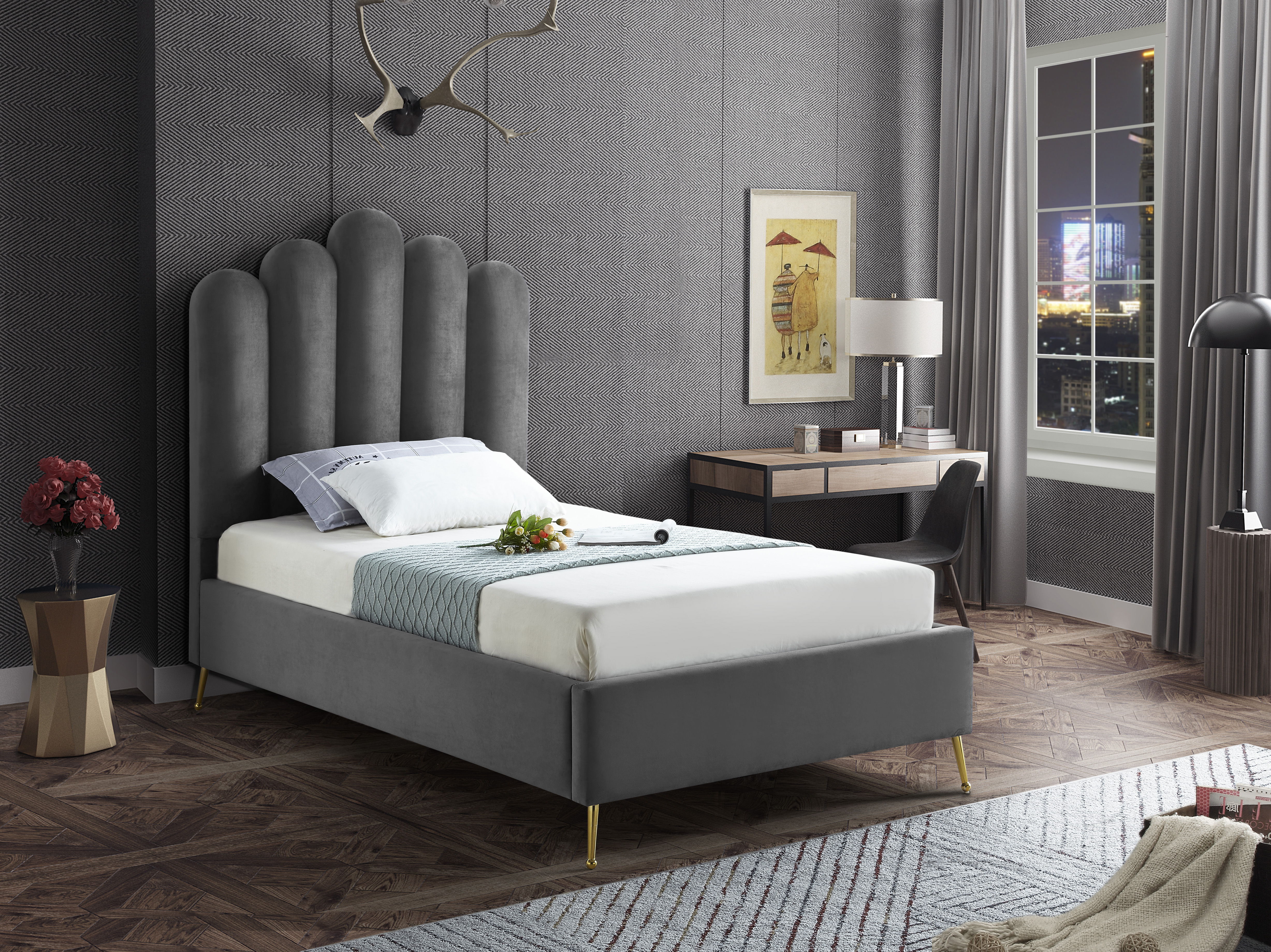 Lily - Twin Bed - Gray