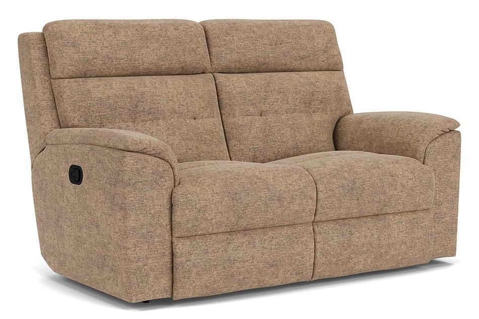 Mason - Transitional Fabric Reclining Loveseat, light brown