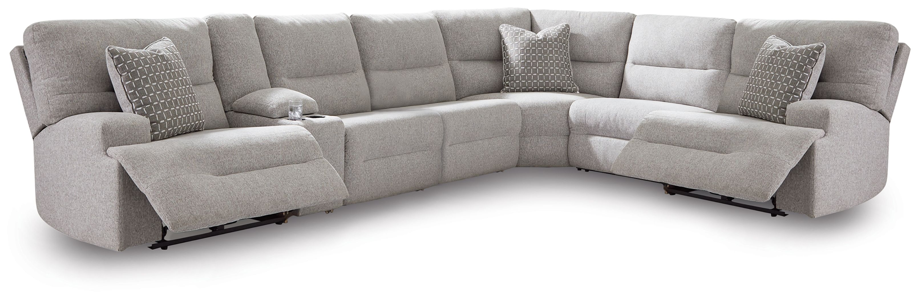 7 Pc · Power Sectional Reclining Sofa With Storage Console