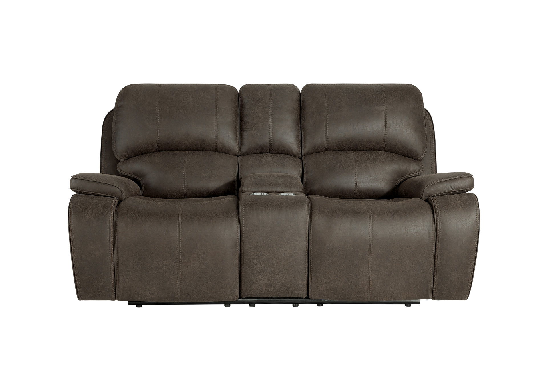 Brookings - Console Loveseat With Power Headrest & Footrest - Brown