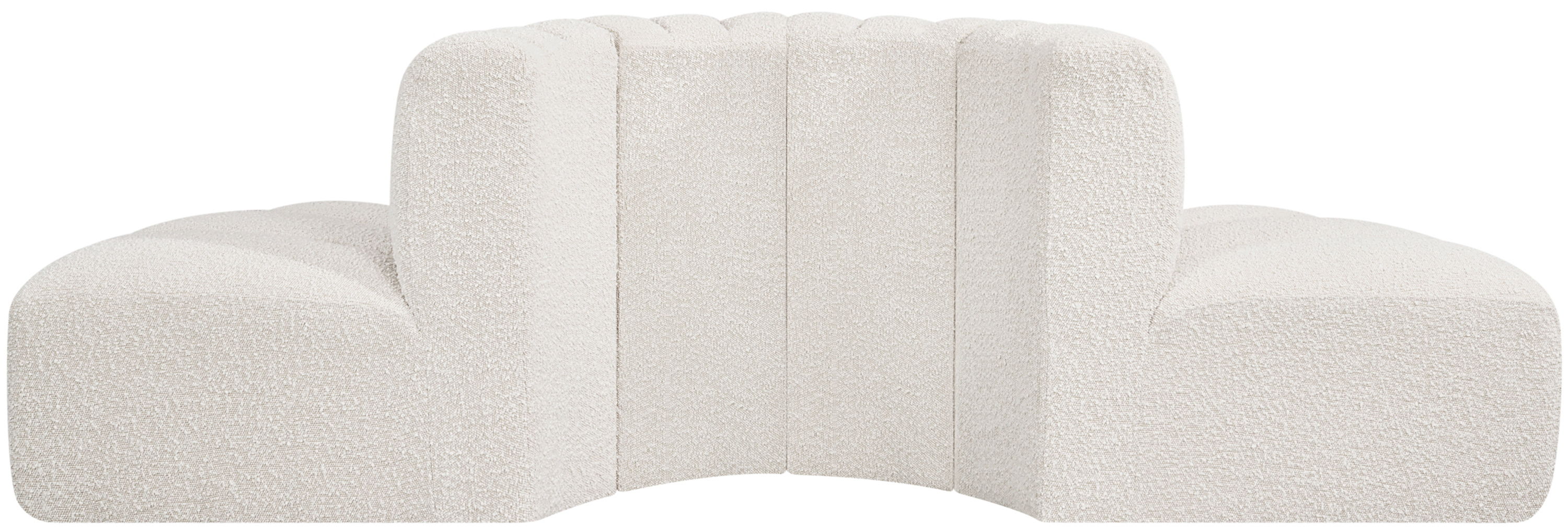 Arc - Boucle Fabric 4 Piece Modular Sofa - Cream