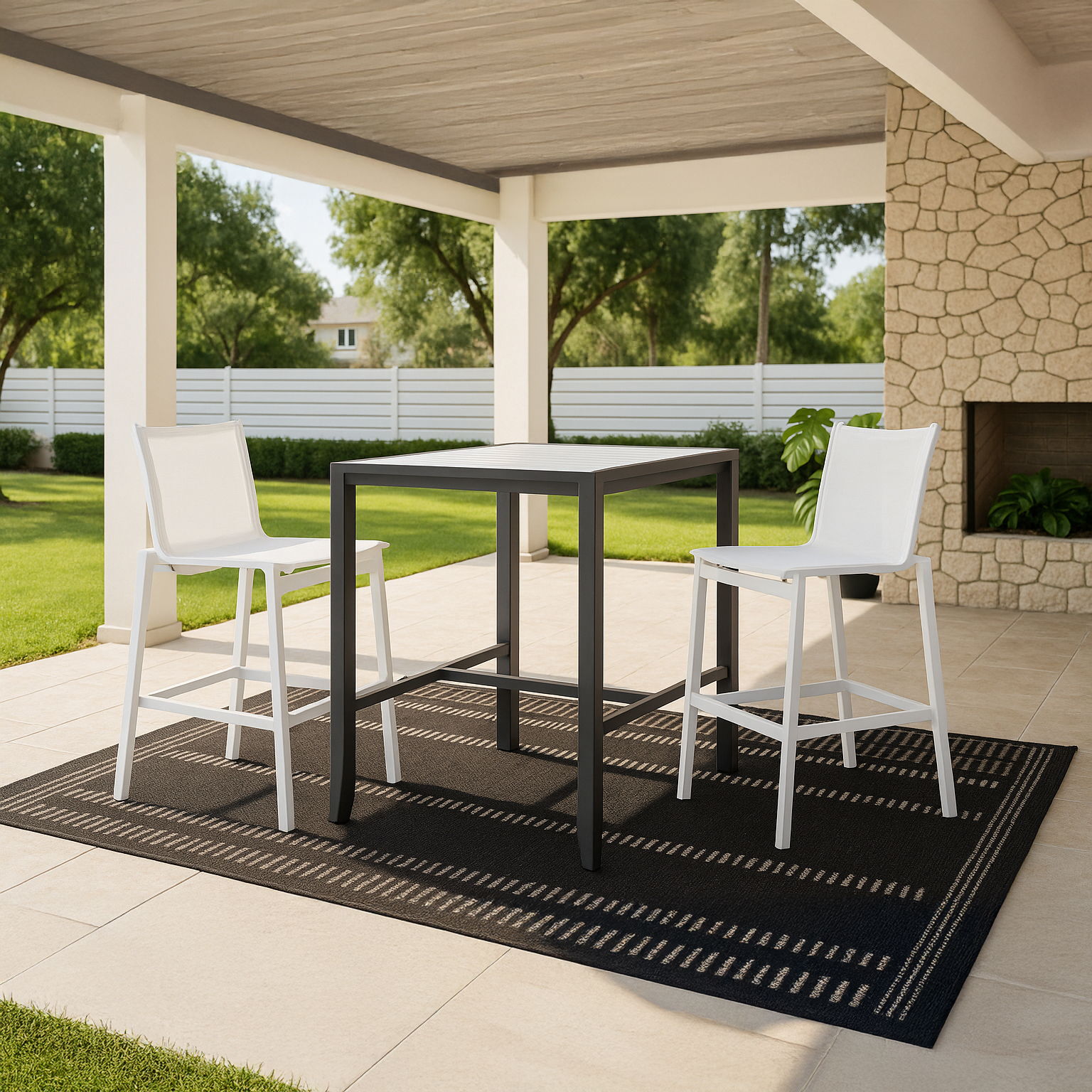 Nizuc - Outdoor Patio Bar Stool (Set of 2) - White