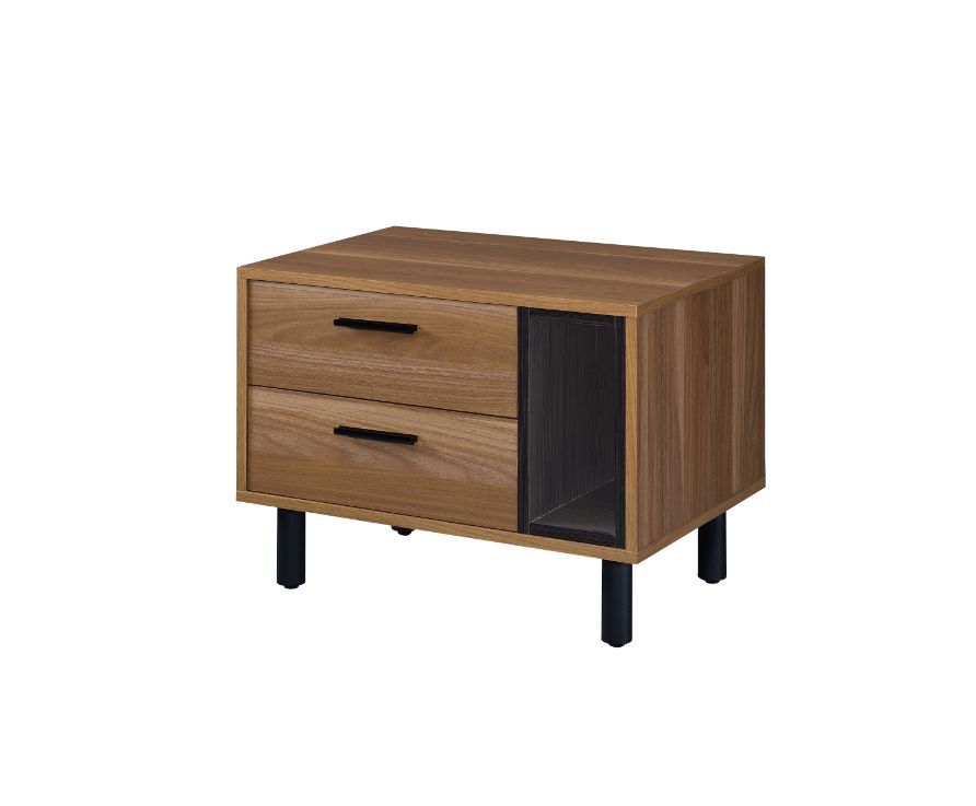Trolgar - Accent Table - Brown Oak & Black, light brown