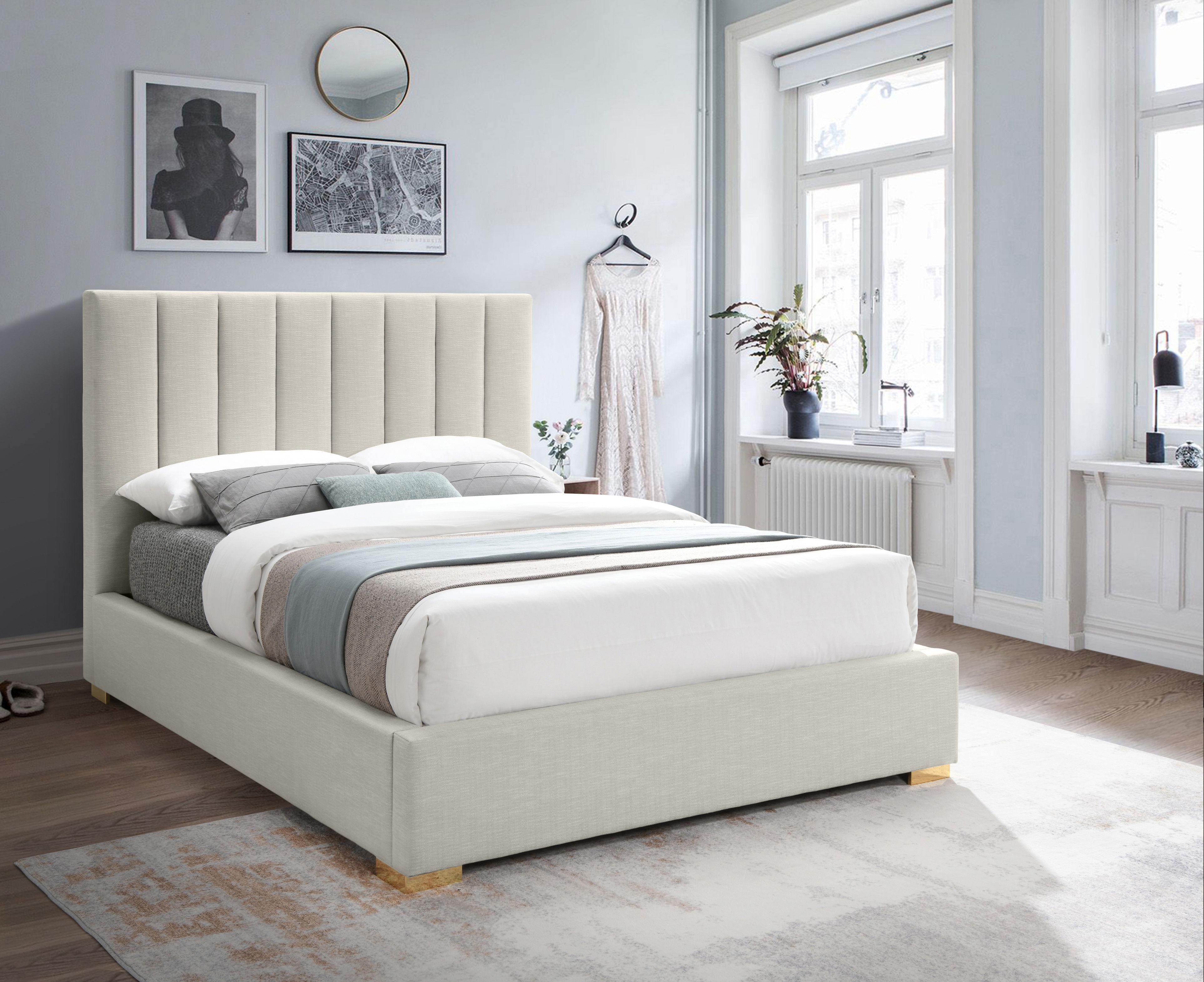 Pierce - Queen Bed - Beige