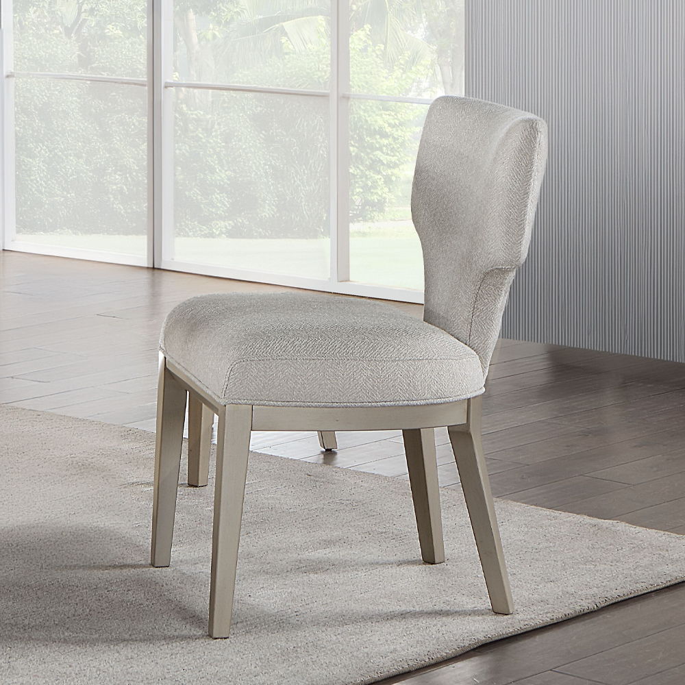 Kasa - Side Chair (Set of 2) - Linen & Champagne, white