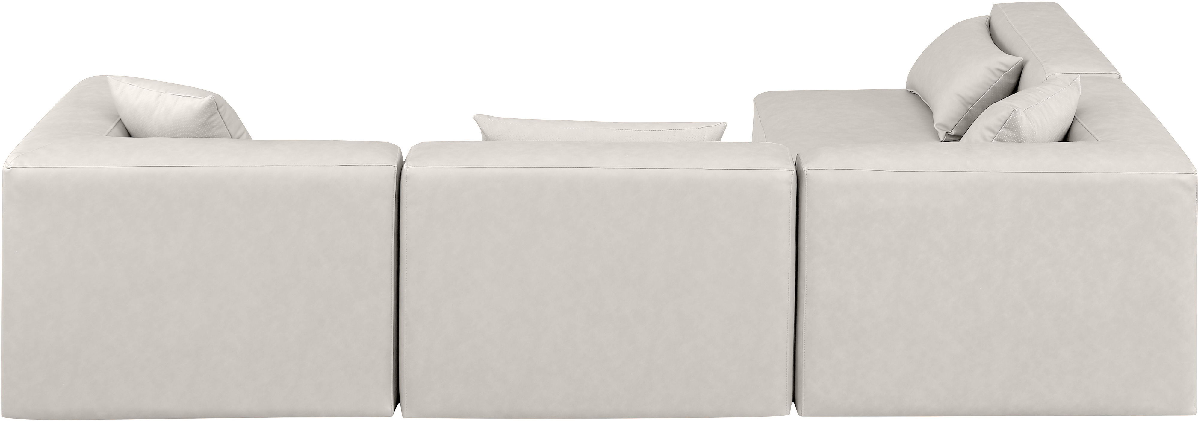 Cube - 4 Piece Modular Corner Sectional - Cream