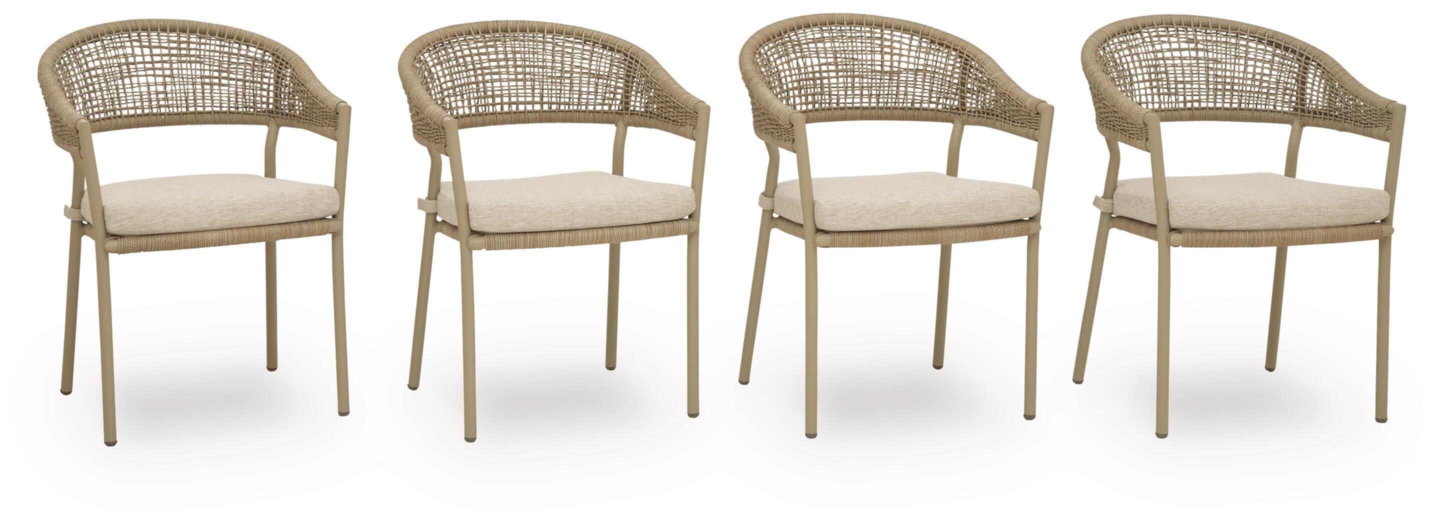 Orchard Beach – Arm Chair With Cushion (Set of 4) – Beige