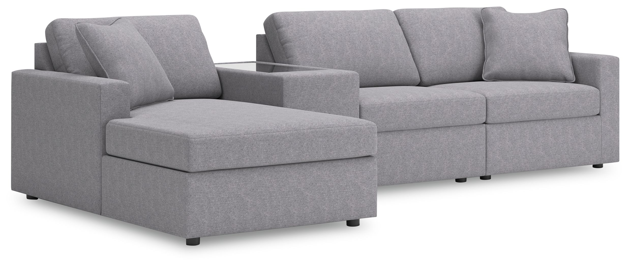 4 Pc · Sectional With Laf Corner Chaise And Storage Console