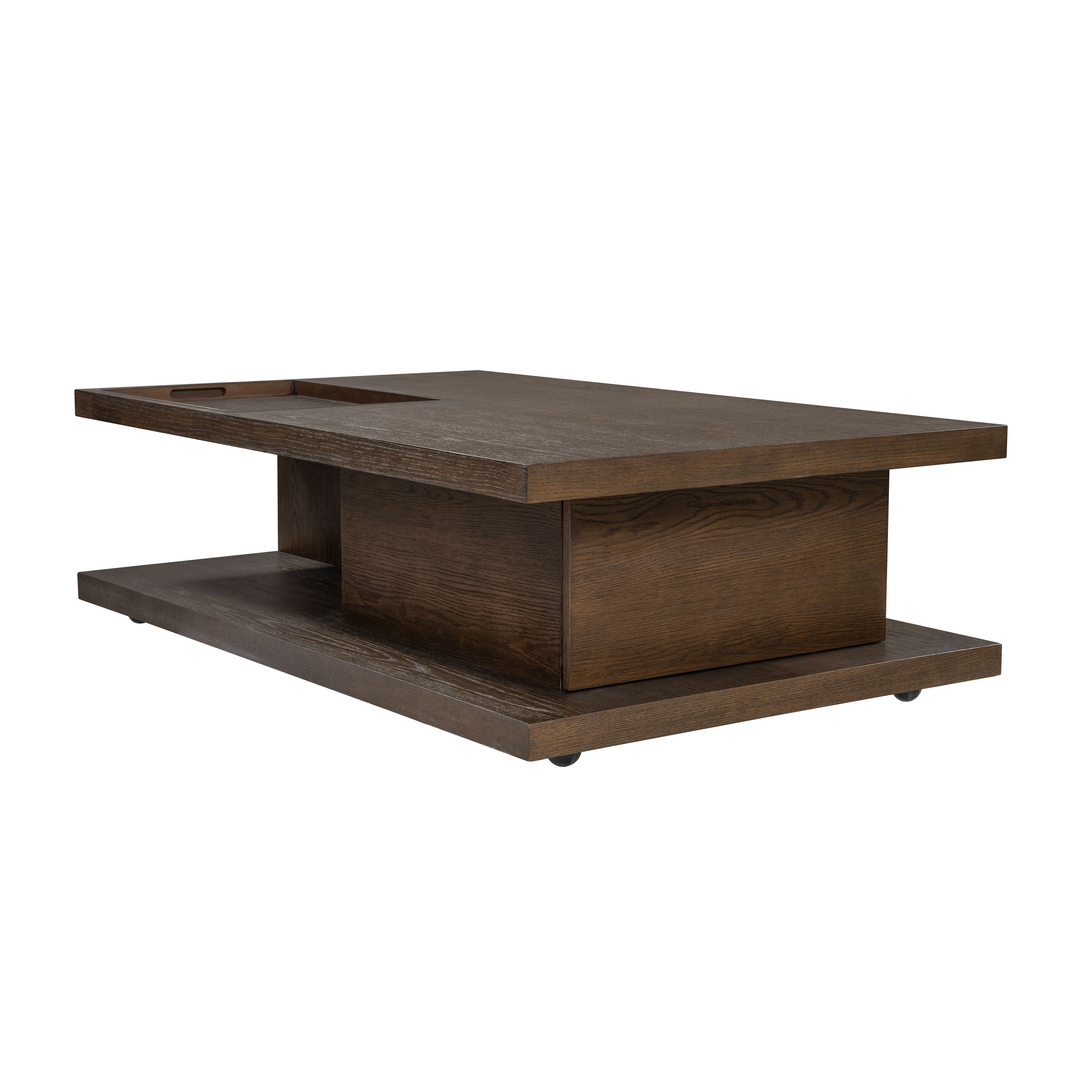 Athens - Rectangular Coffee Table With Casters - Chocolate Brown, dark brown
