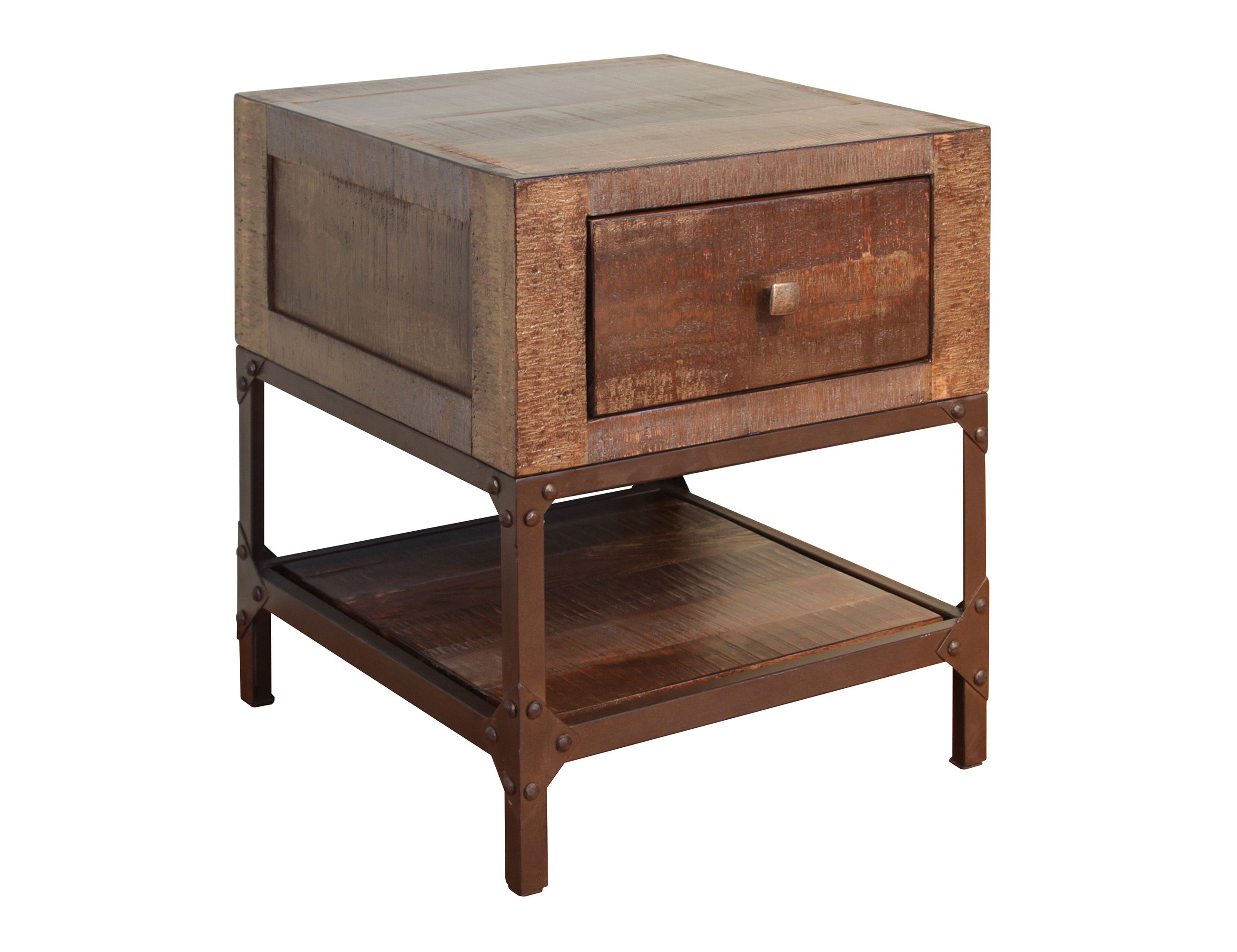 International Furniture Direct Urban Gold - End Table - Brown / Golden Undertones
