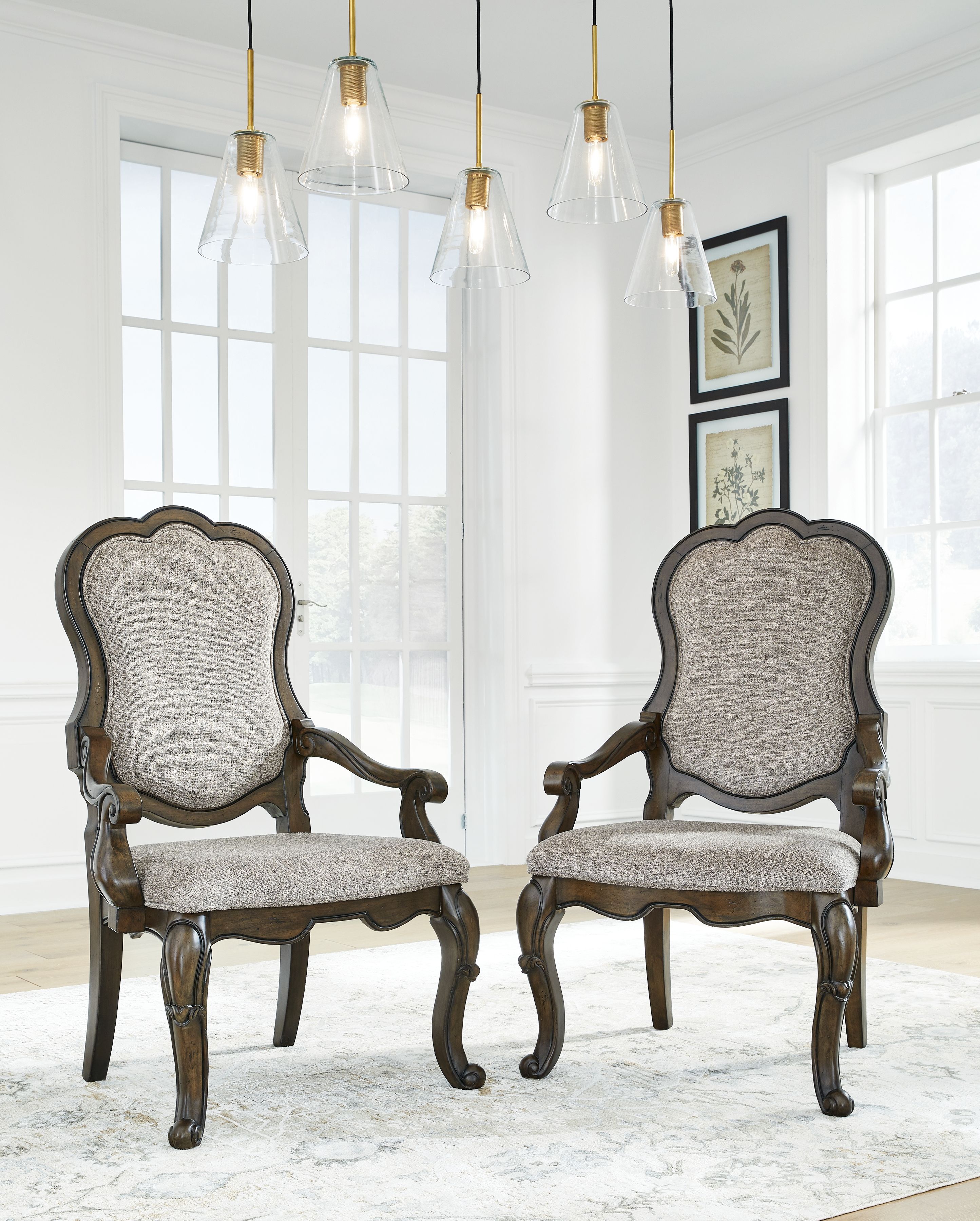 Ashley Maylee Dining UPH Arm Chair (2/CN) - Dark Brown