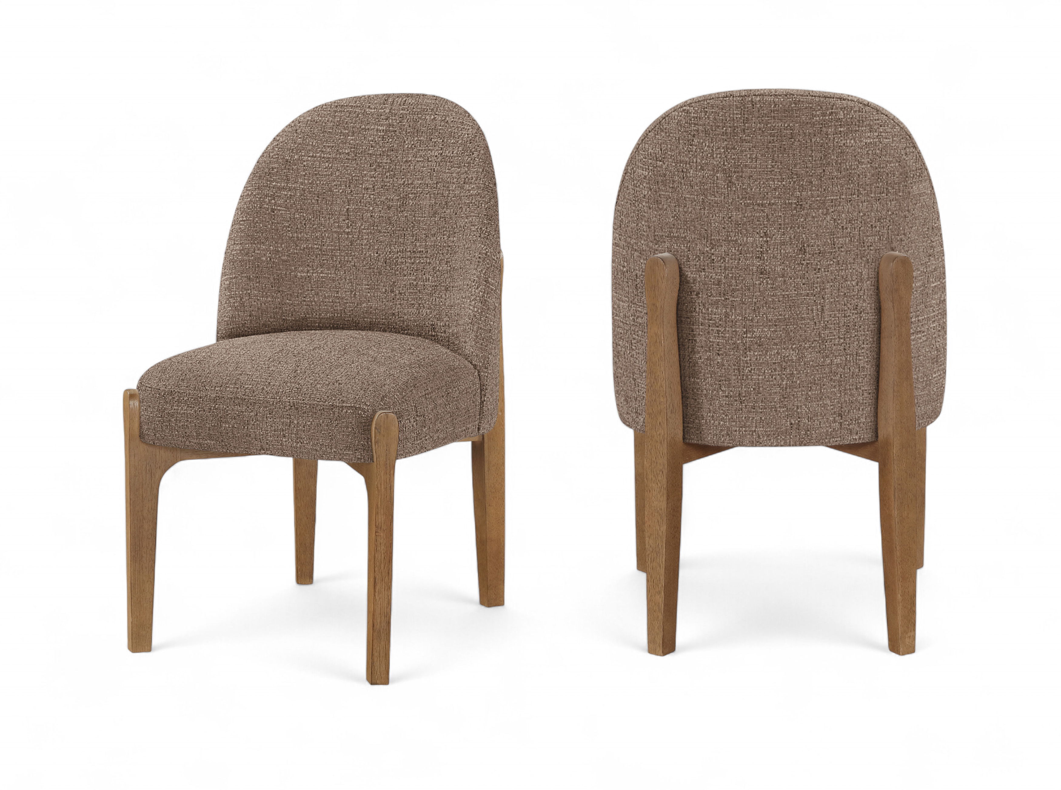 Torino - Fabric Upholstered Dining Chair (Set of 2) - Brown / Brown