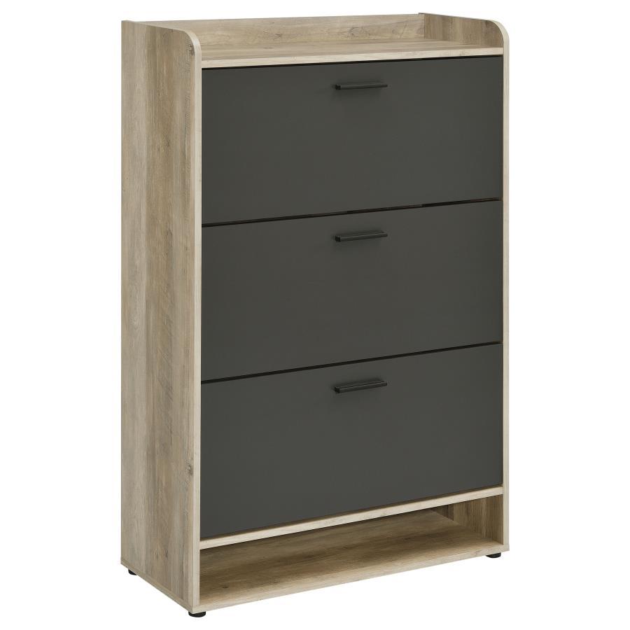 Denia - 3-Tier Engineered Wood Shoe Cabinet - Gray