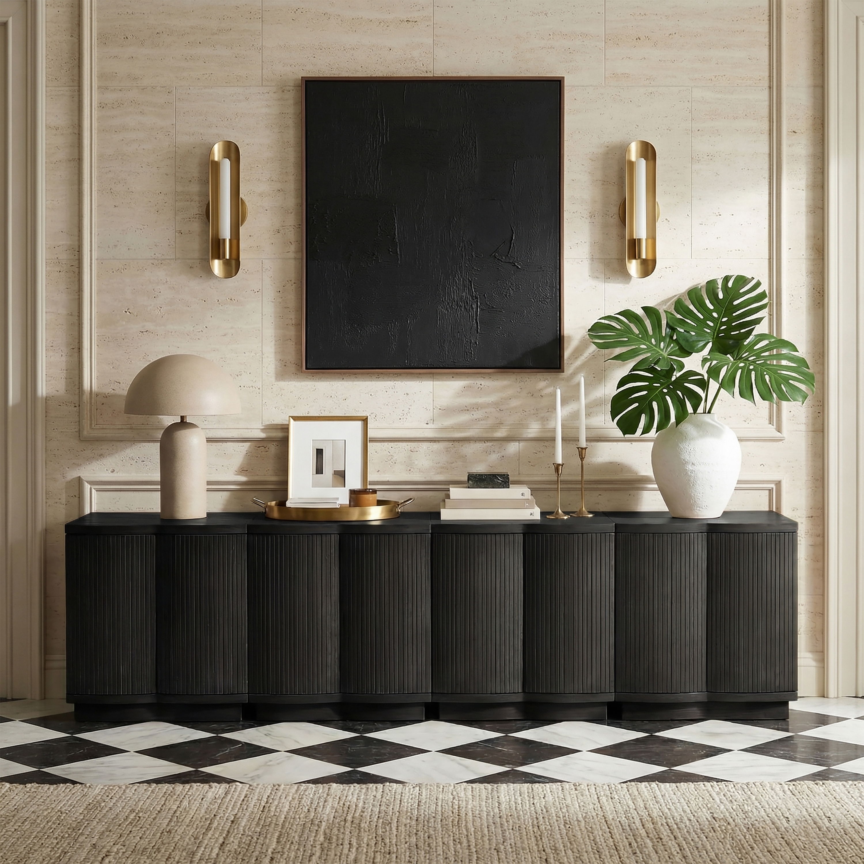 Aveline - 4 Piece Sideboard / Buffet - Black