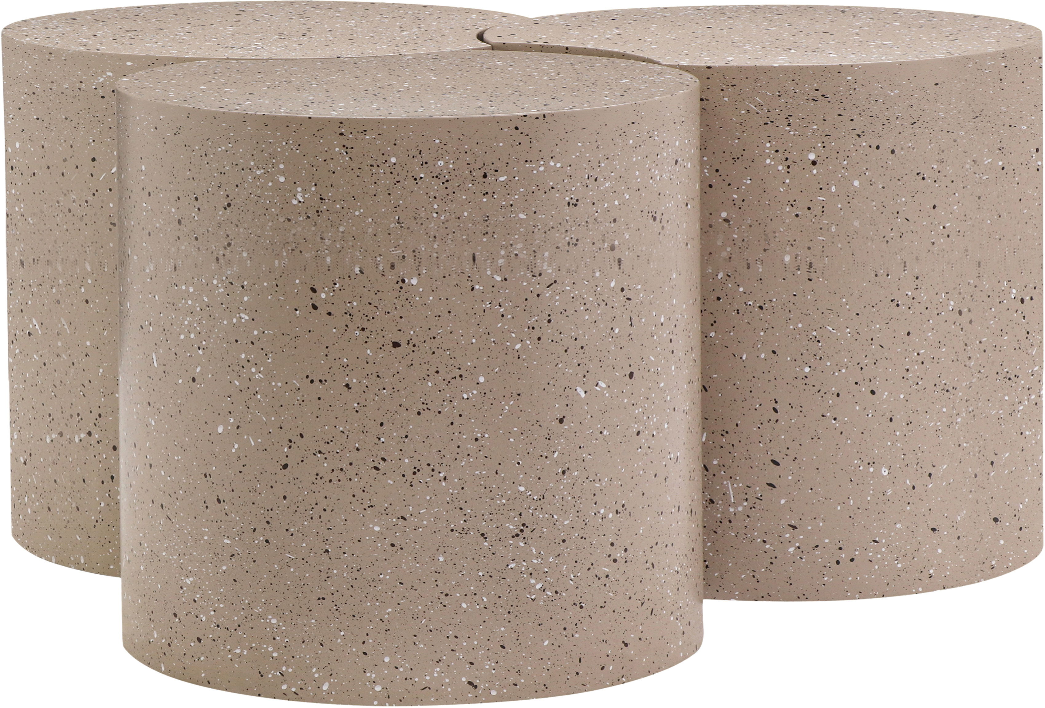 Dimple - 16" 3 Piece Modular Coffee Table - Taupe Terazzo