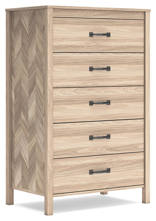 Battelle - Five Drawer Chest - Tan, light brown