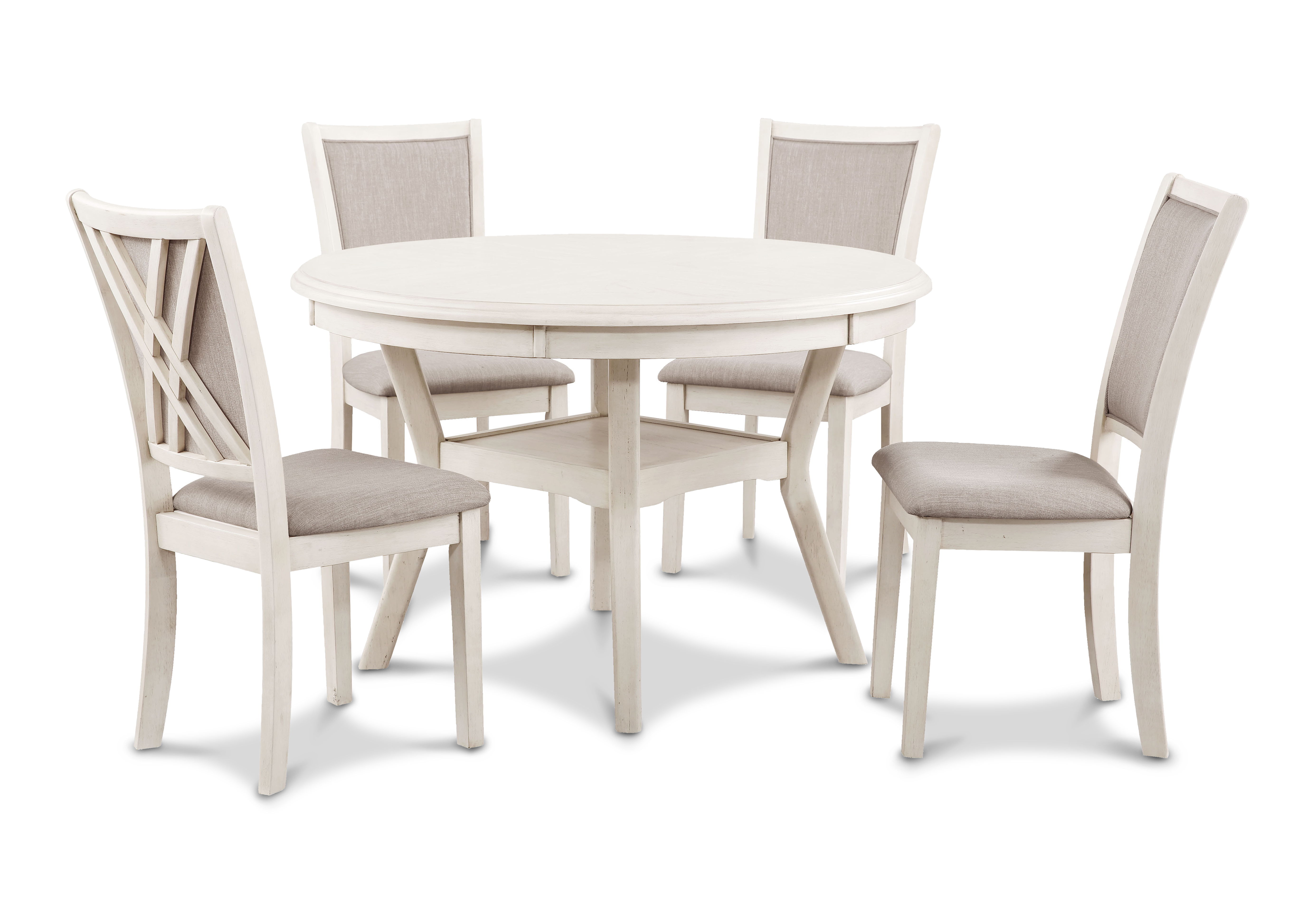 Amy - 5 Piece Round Dining Set - Bisque