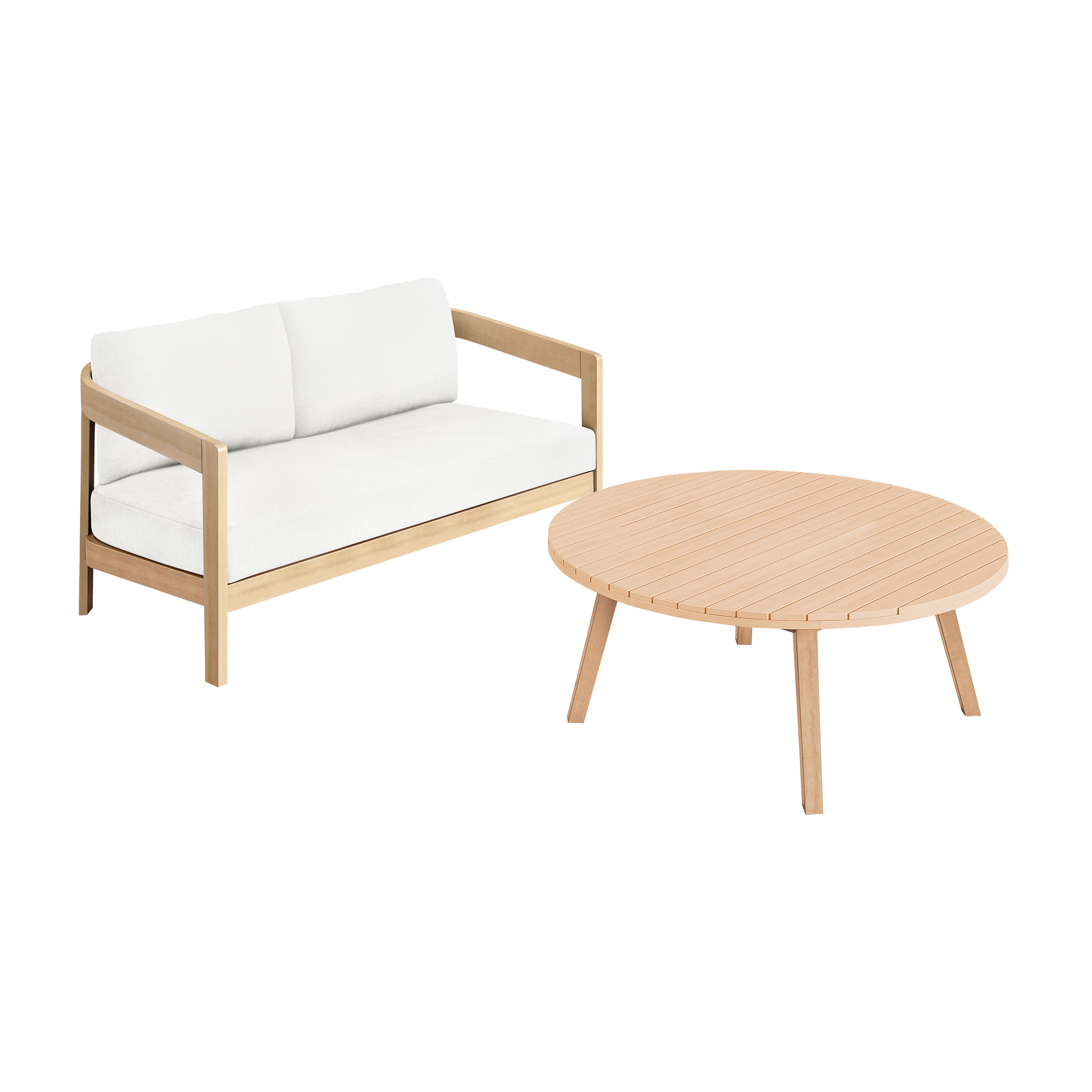 Wesley - 2 Piece Outdoor (Loveseat & Coffee Table) - White