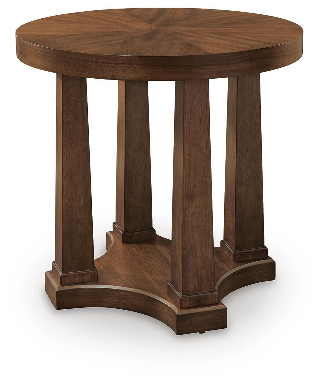 Rustic Plains – Round End Table – Warm Brown