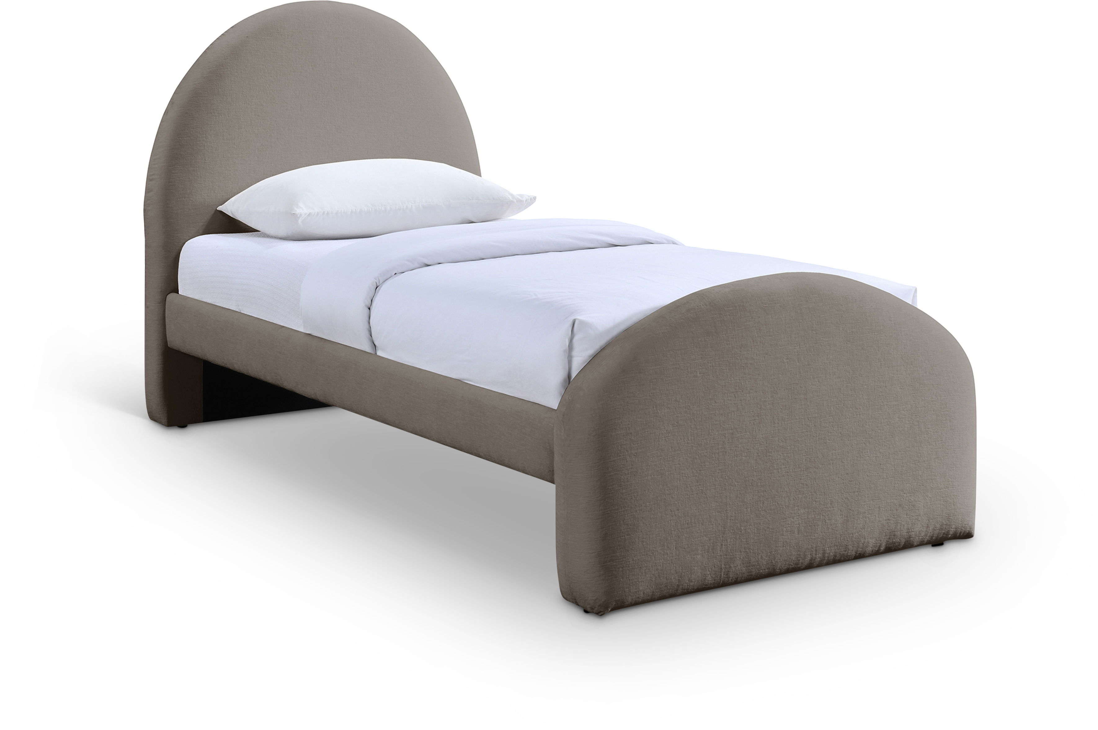 Andaz - Chenille Fabric Upholstered Twin Bed - Taupe