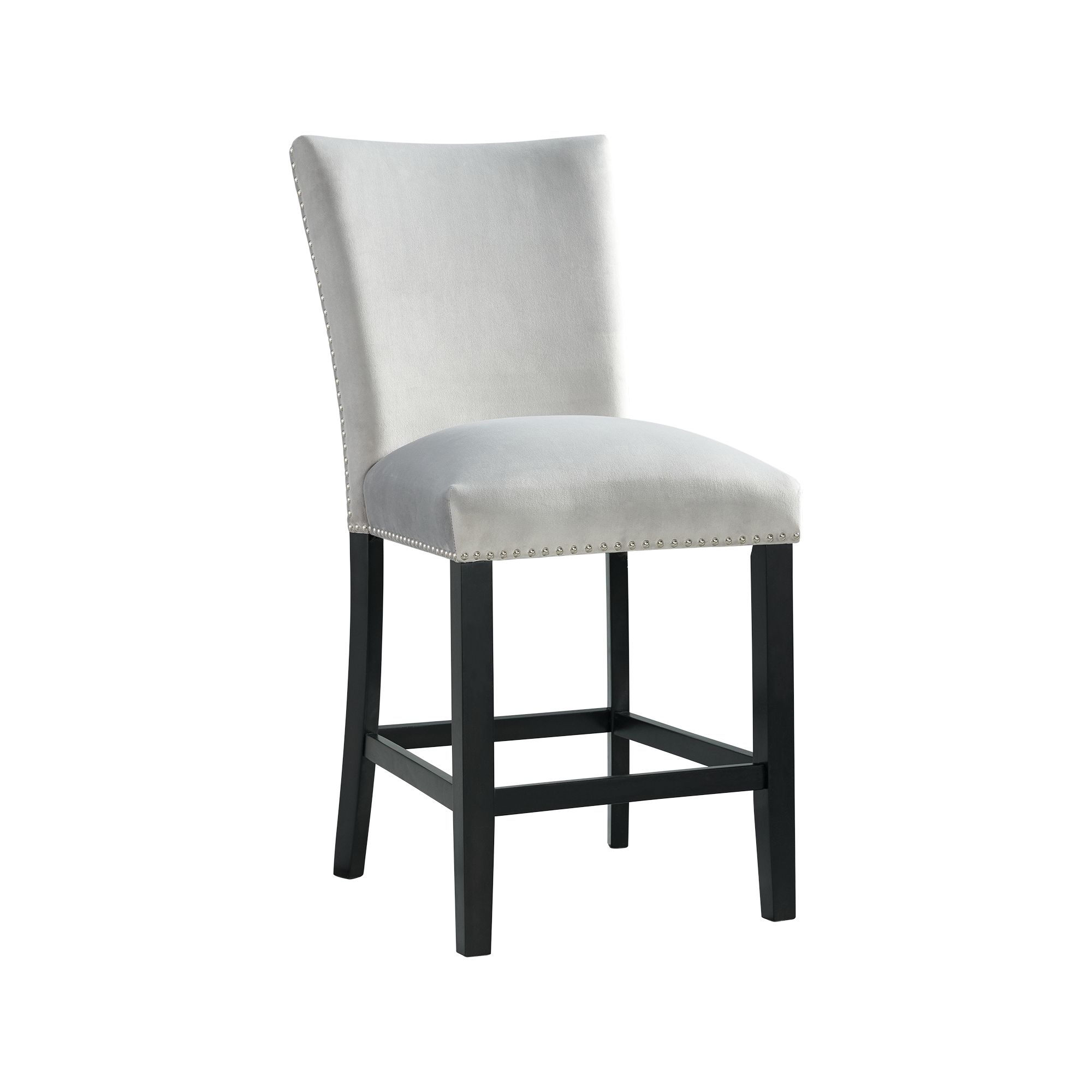Francesca - Velvet Counter Height Chair (Set of 2) - Gray