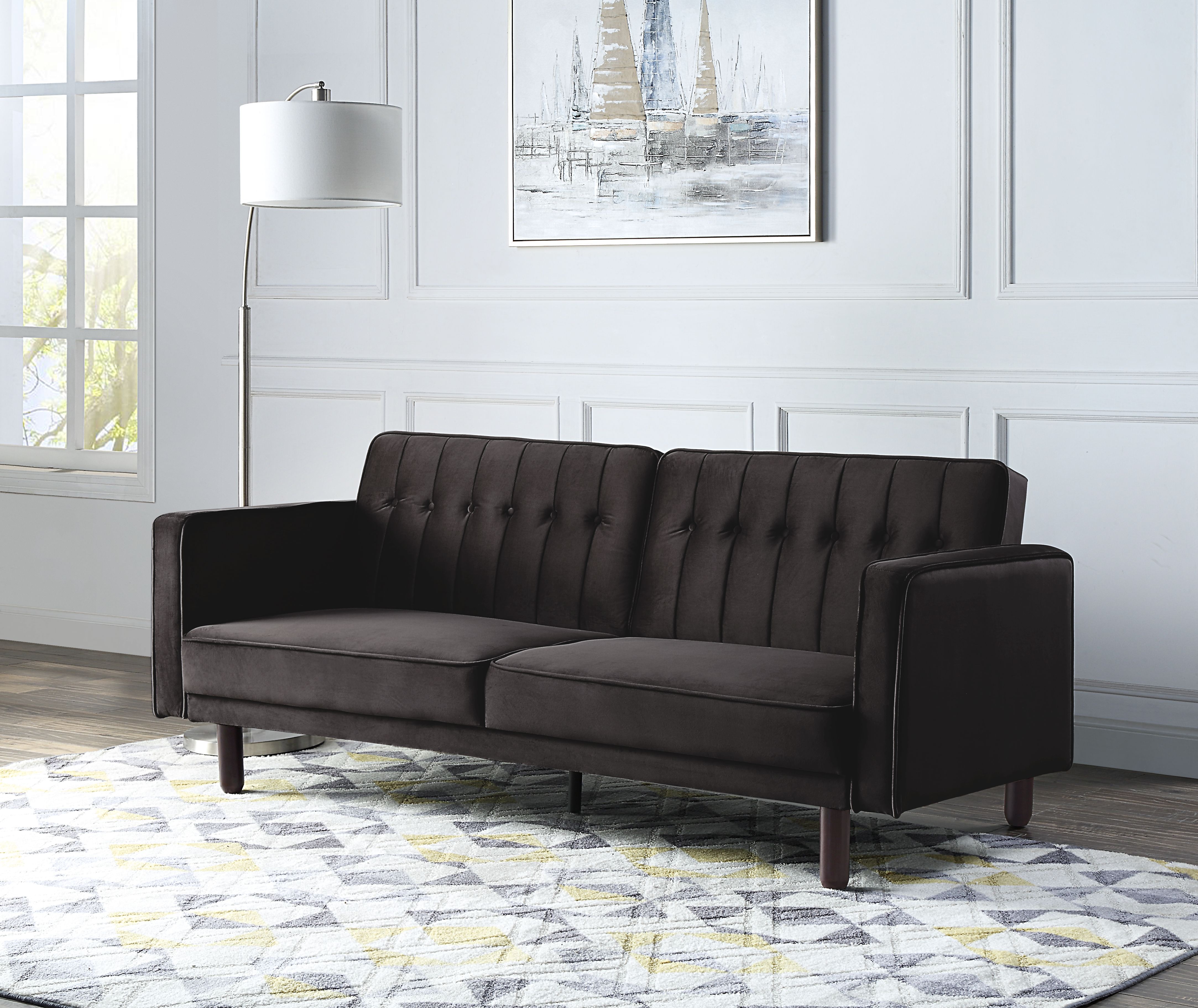 Qinven - Adjustable Sofa - Dark Brown Velvet, dark brown, view 6