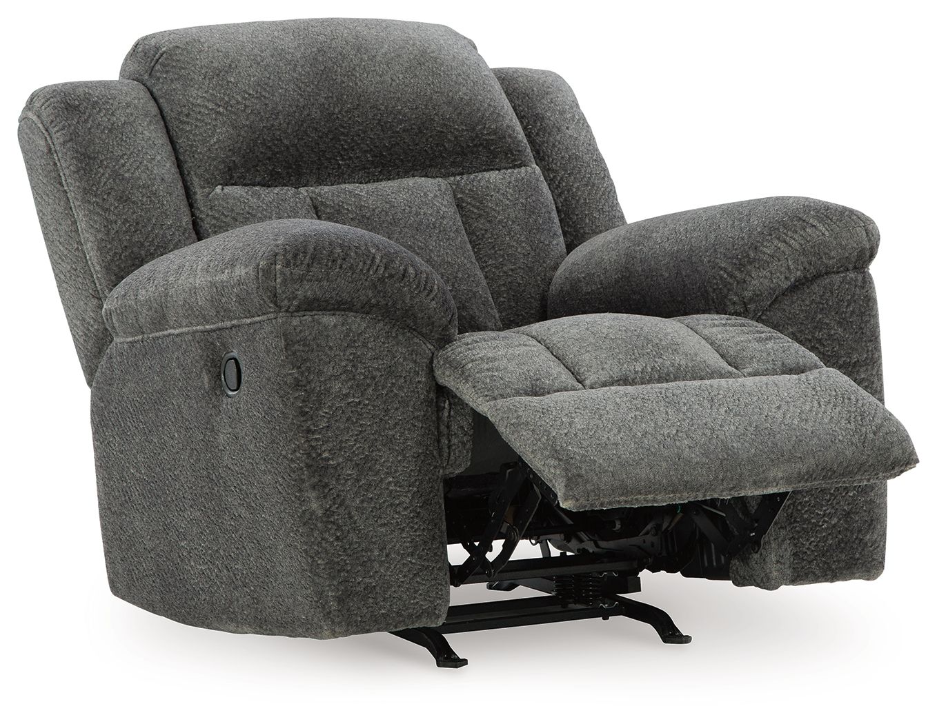 Ashley Furniture Frohn - 3 Pc. - Reclining Sofa, Reclining Loveseat With Console, Rocker Recliner - Graphite - Image 13