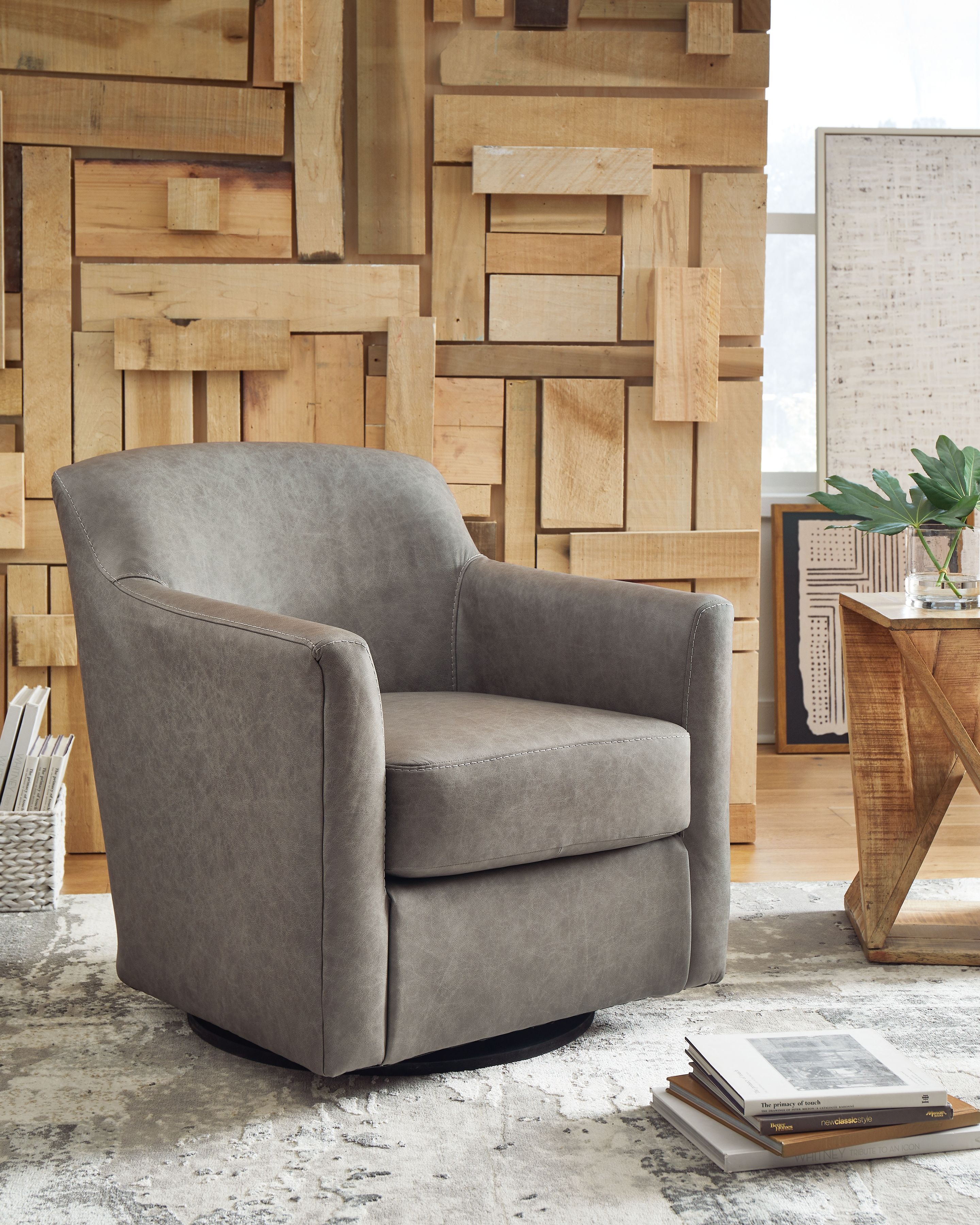 Bradney - Swivel Accent Chair - Fossil