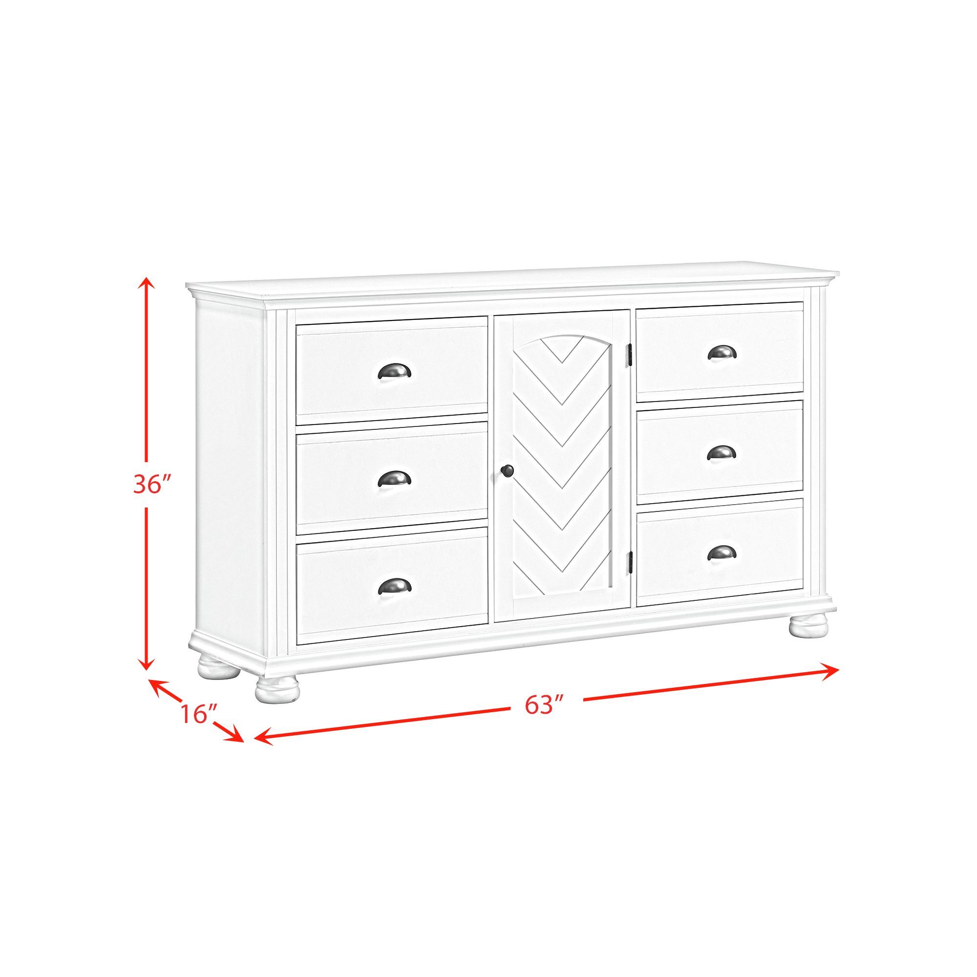 Kona - 6-Drawer Dresser - White
