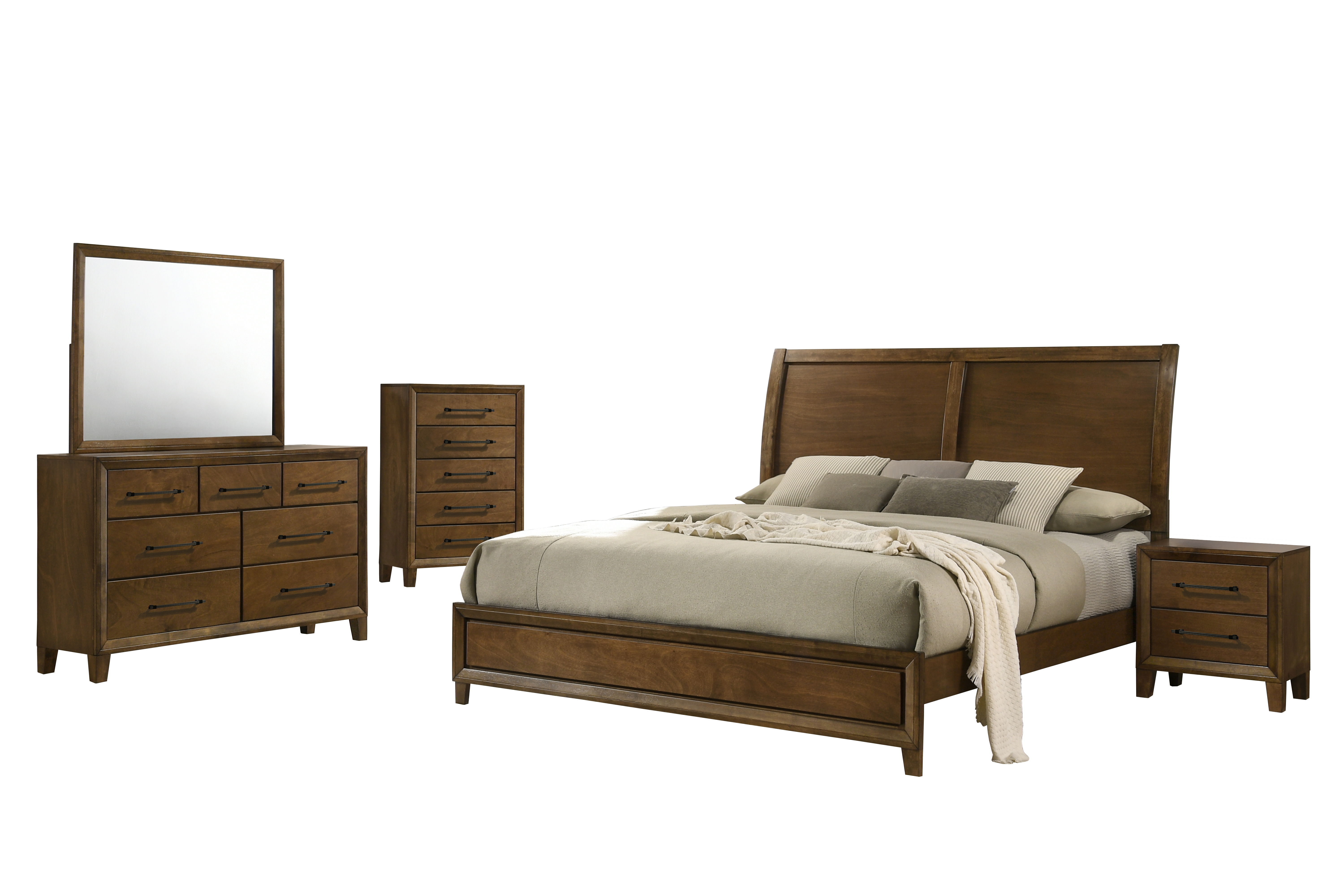 King · 5 Pc · Bed, Dresser, Mirror, Chest, Nightstand