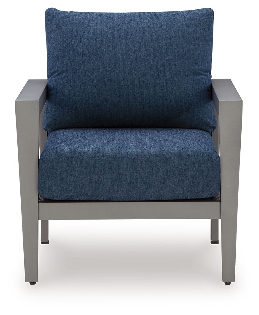 Ashley Furniture Gali - Sofa / Chairs / Table Set (Set of 4) - Gray / Blue - Image 10