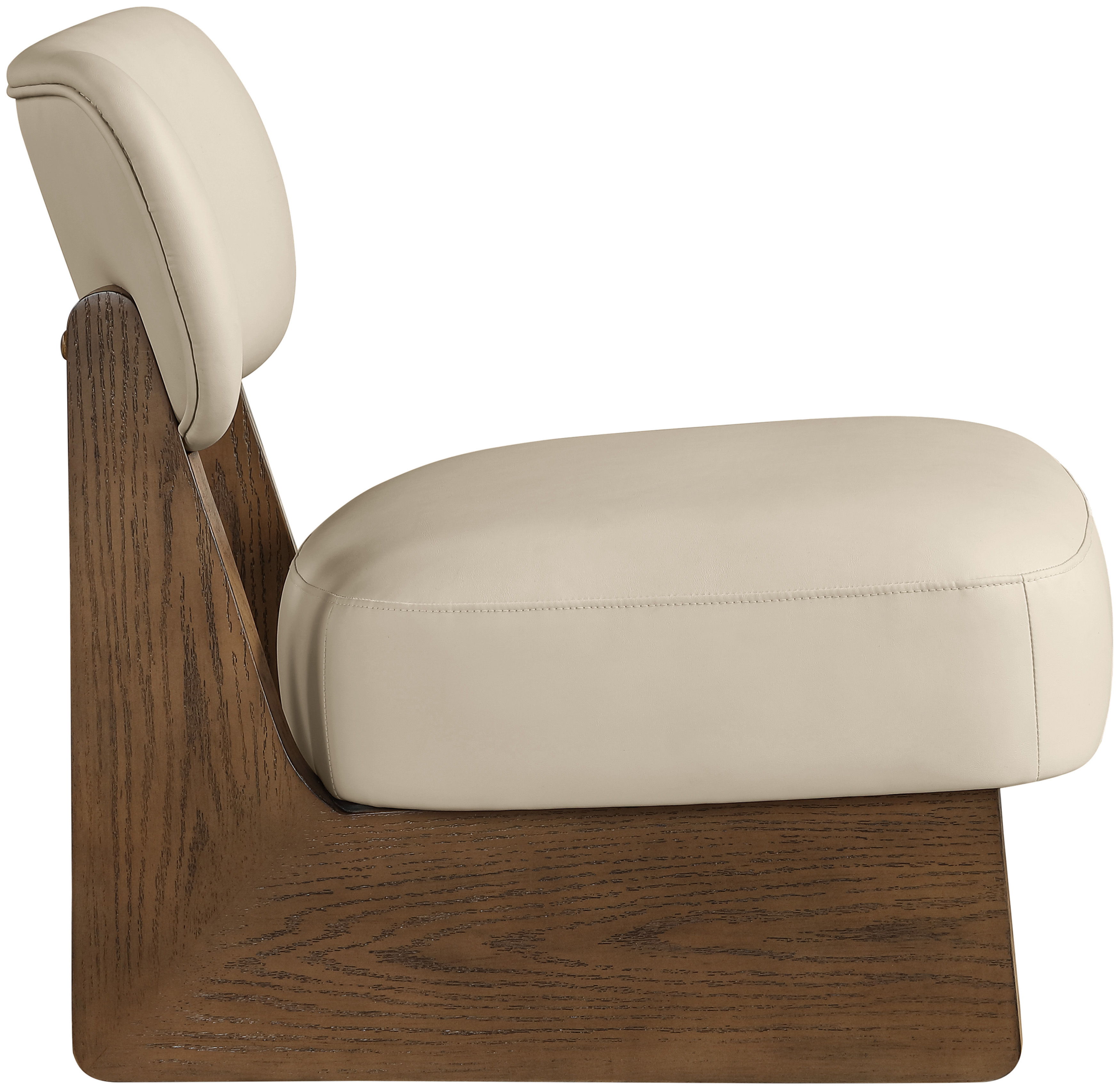 Vetra - Vegan Leather Upholstered Accent Chair - Beige / Painted Brown
