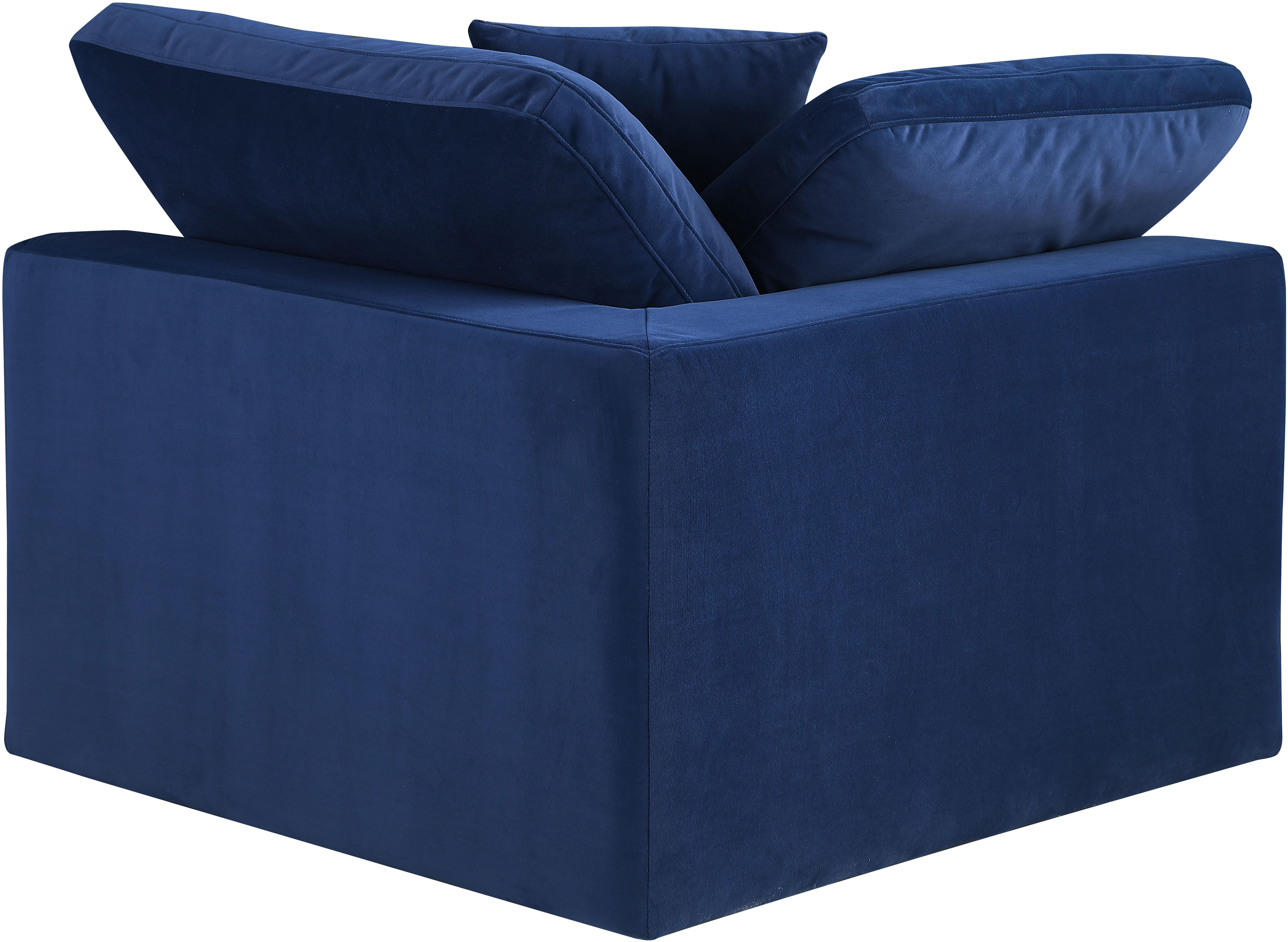Comfy - Velvet Corner Chair - Navy