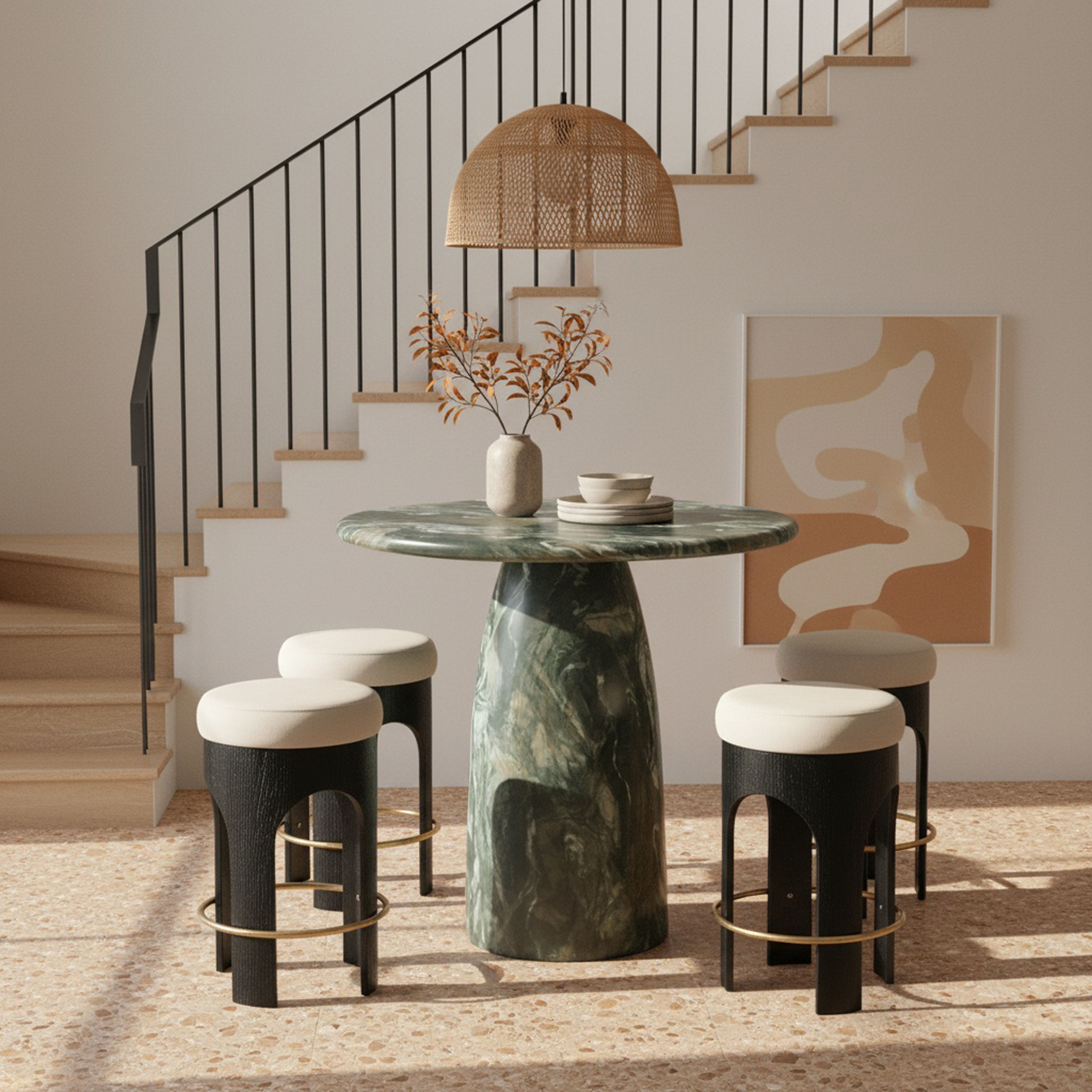 Cosenza - Concrete Indoor / Outdoor Bar Table - Green