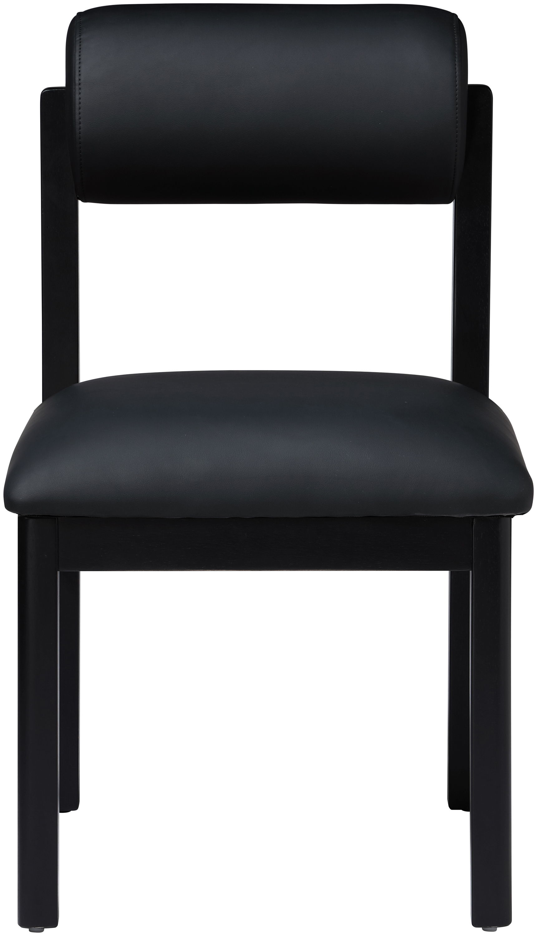 Roundhill - Vegan Leather Dining Chair (Set of 2) - Black