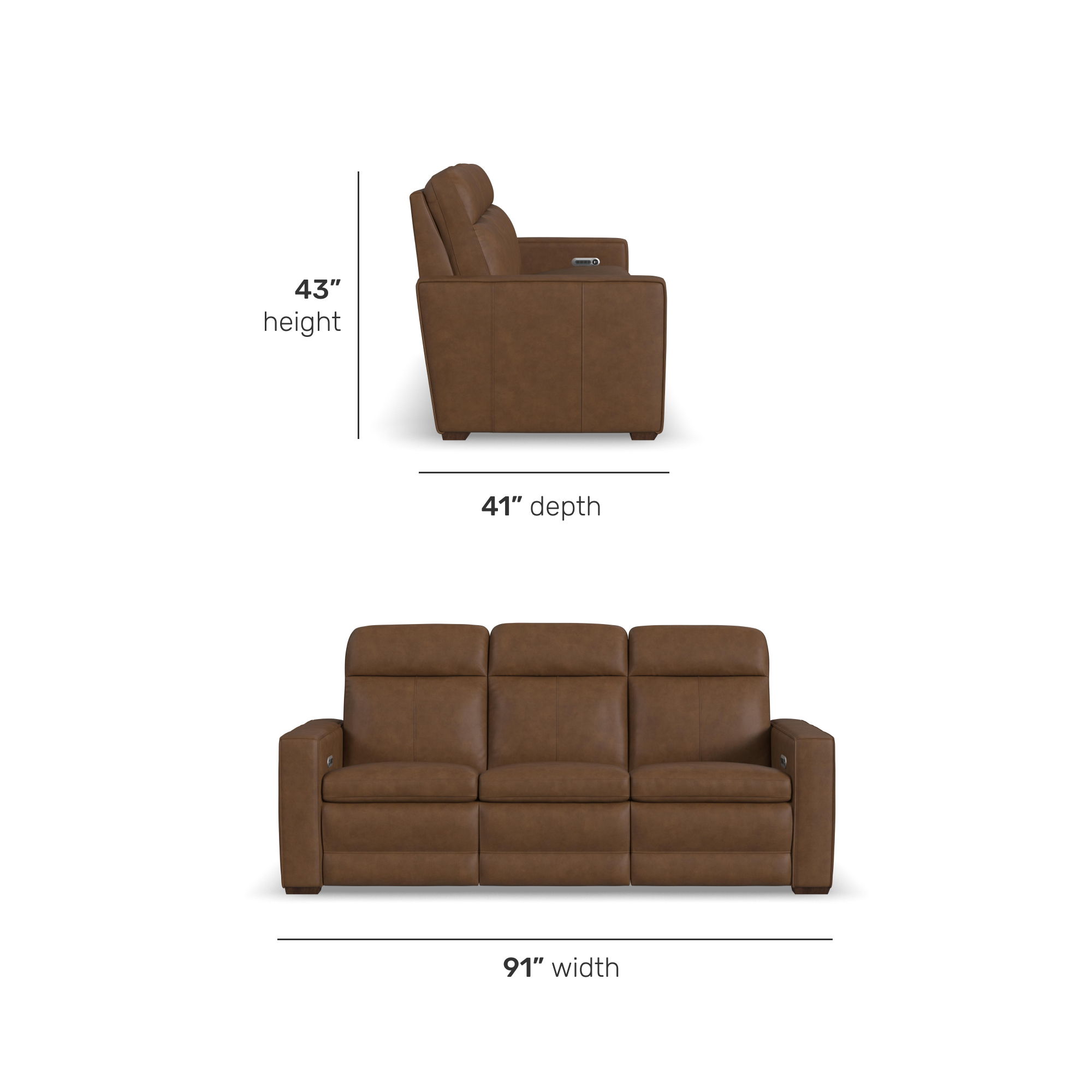 Dutch - Power Reclining Sofa With Console, Power Headrest, & Lumbar - Dark Brown, dark brown, view 7