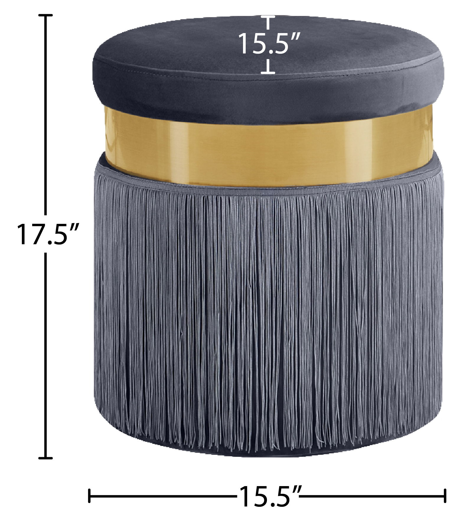 Yasmine - Ottoman / Stool - Gray