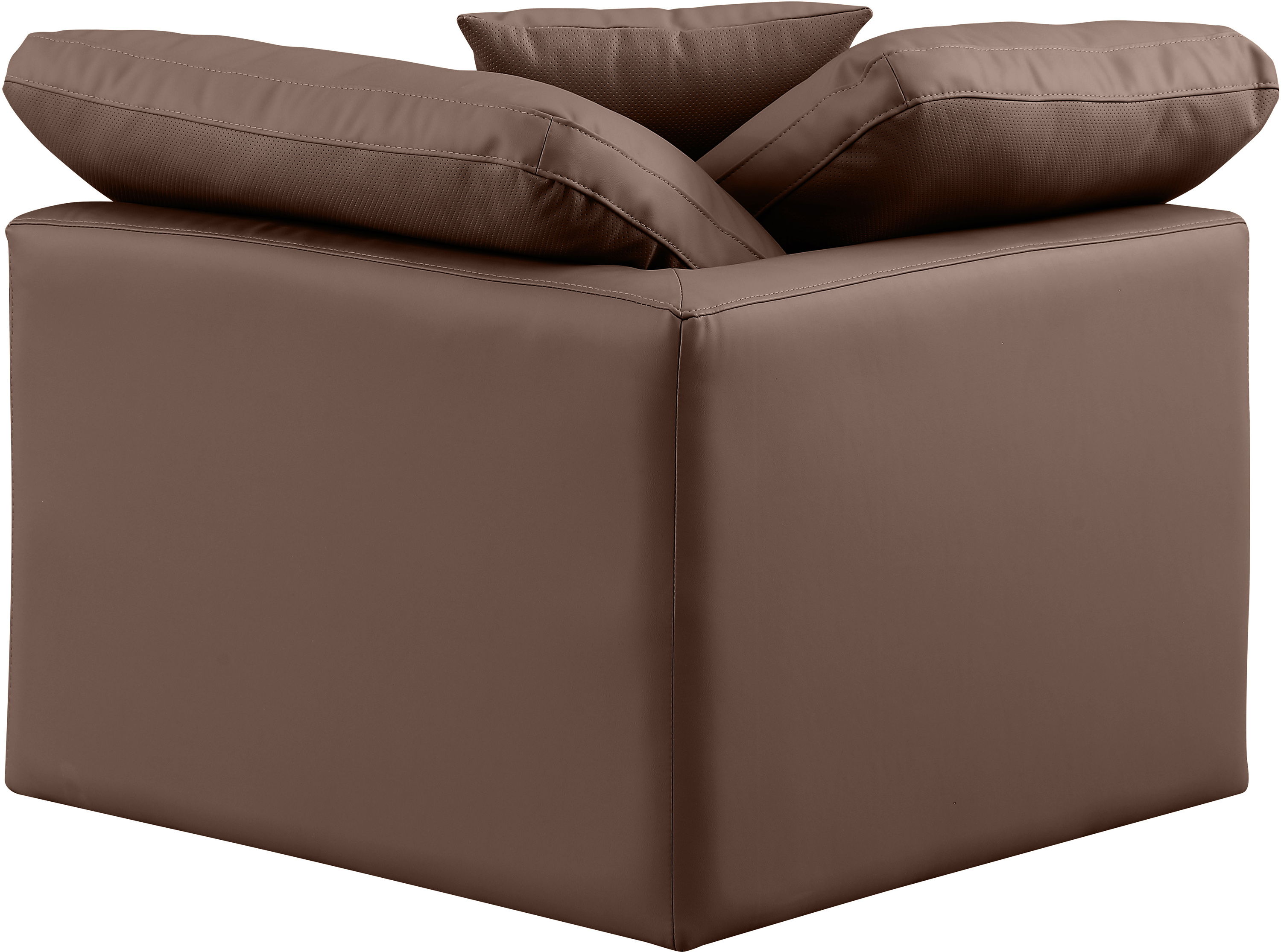 Indulge - Faux Leather Corner Chair - Brown