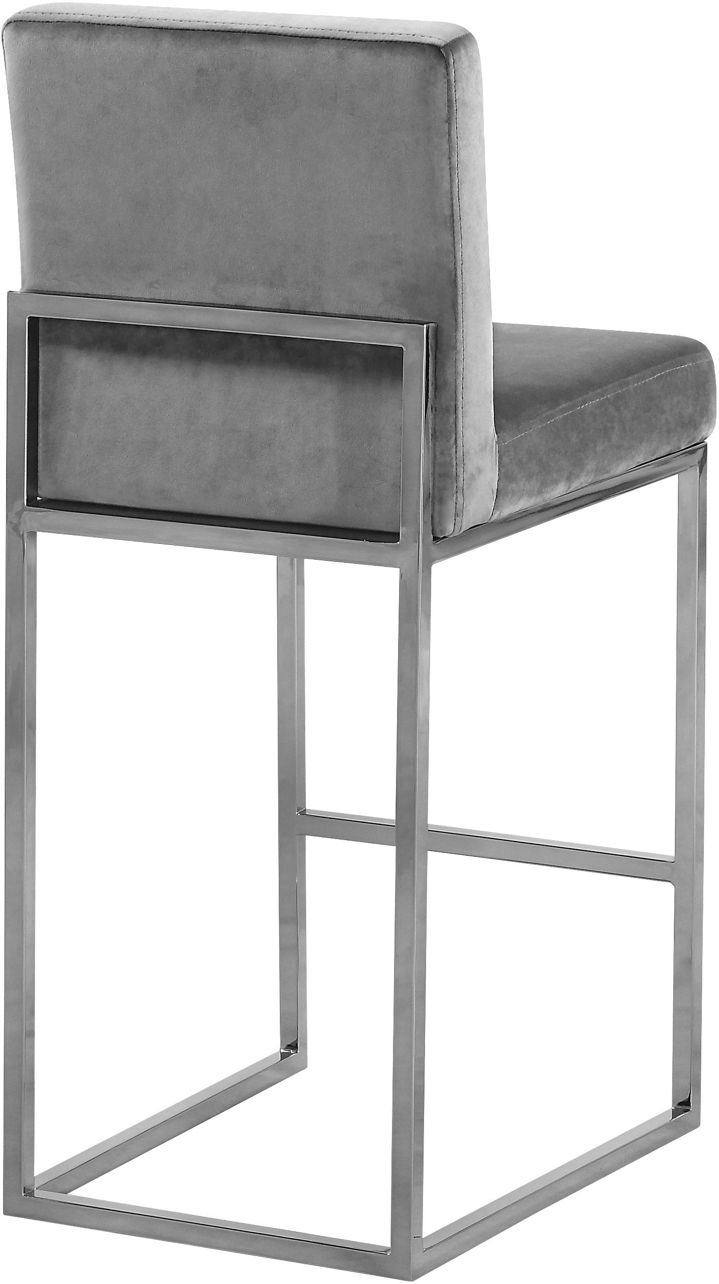 Giselle - Stool With Chrome Legs - Gray