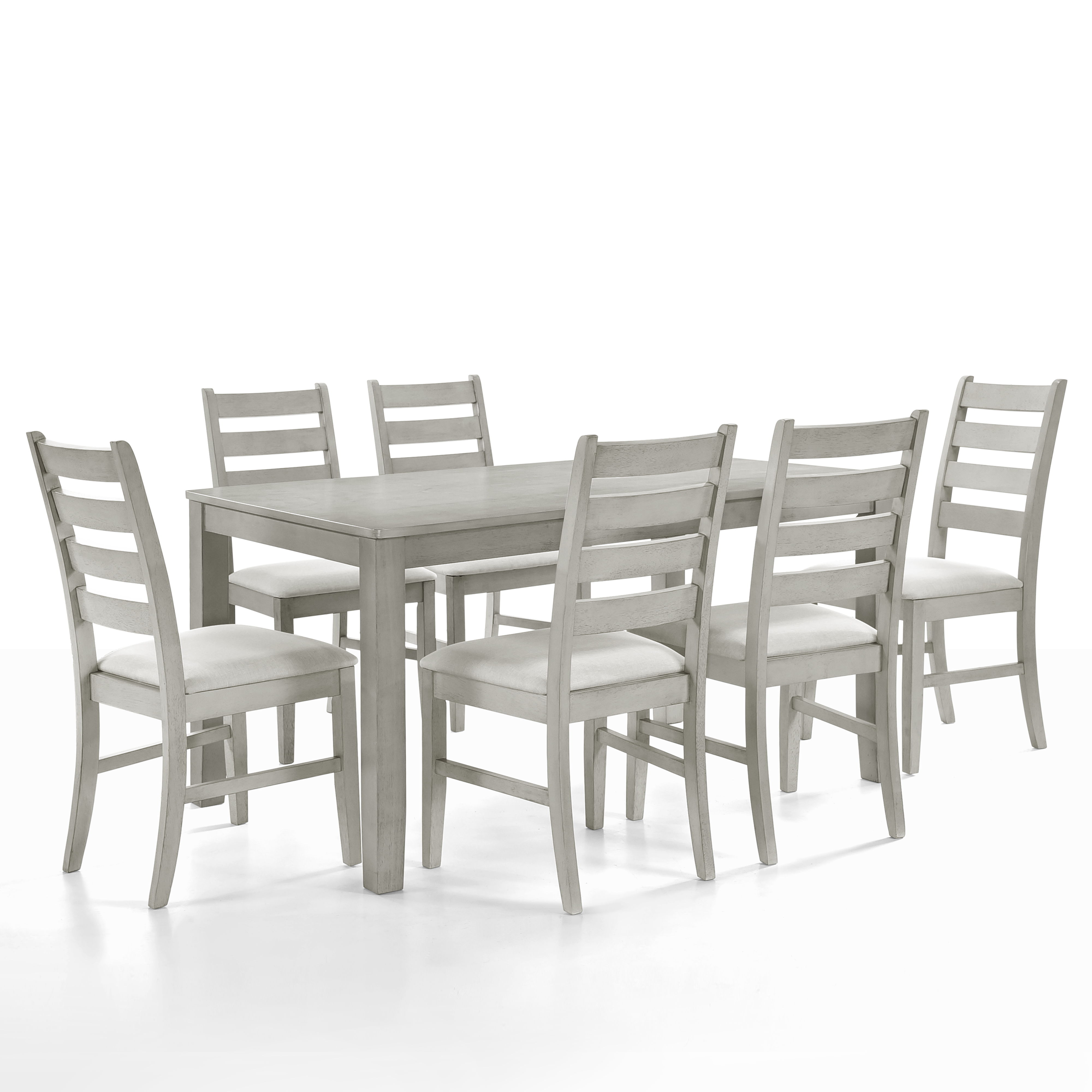 Pascal - Rectangle Dining Table With 6 Chairs - Driftwood