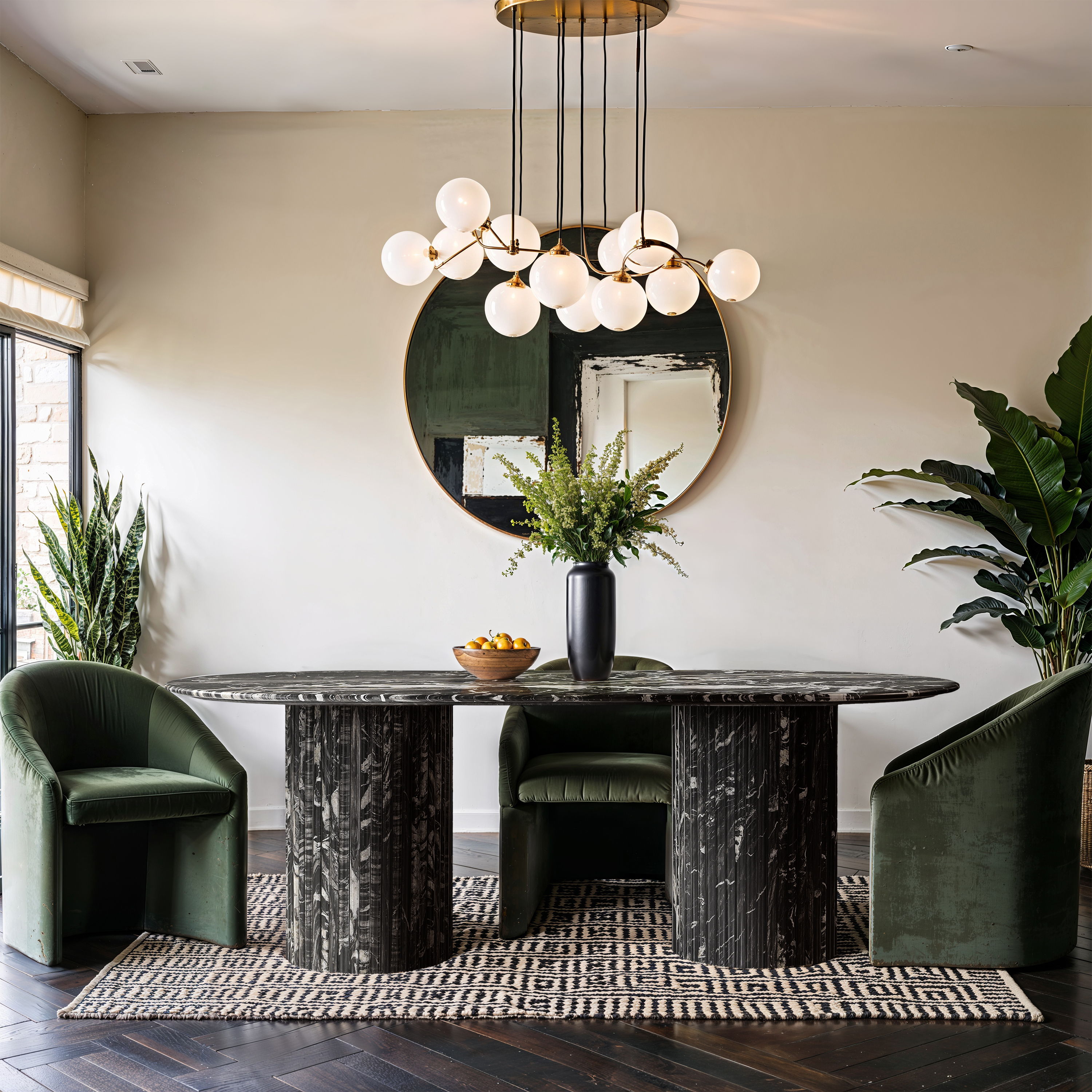 Messina - Marble Dining Table - Black