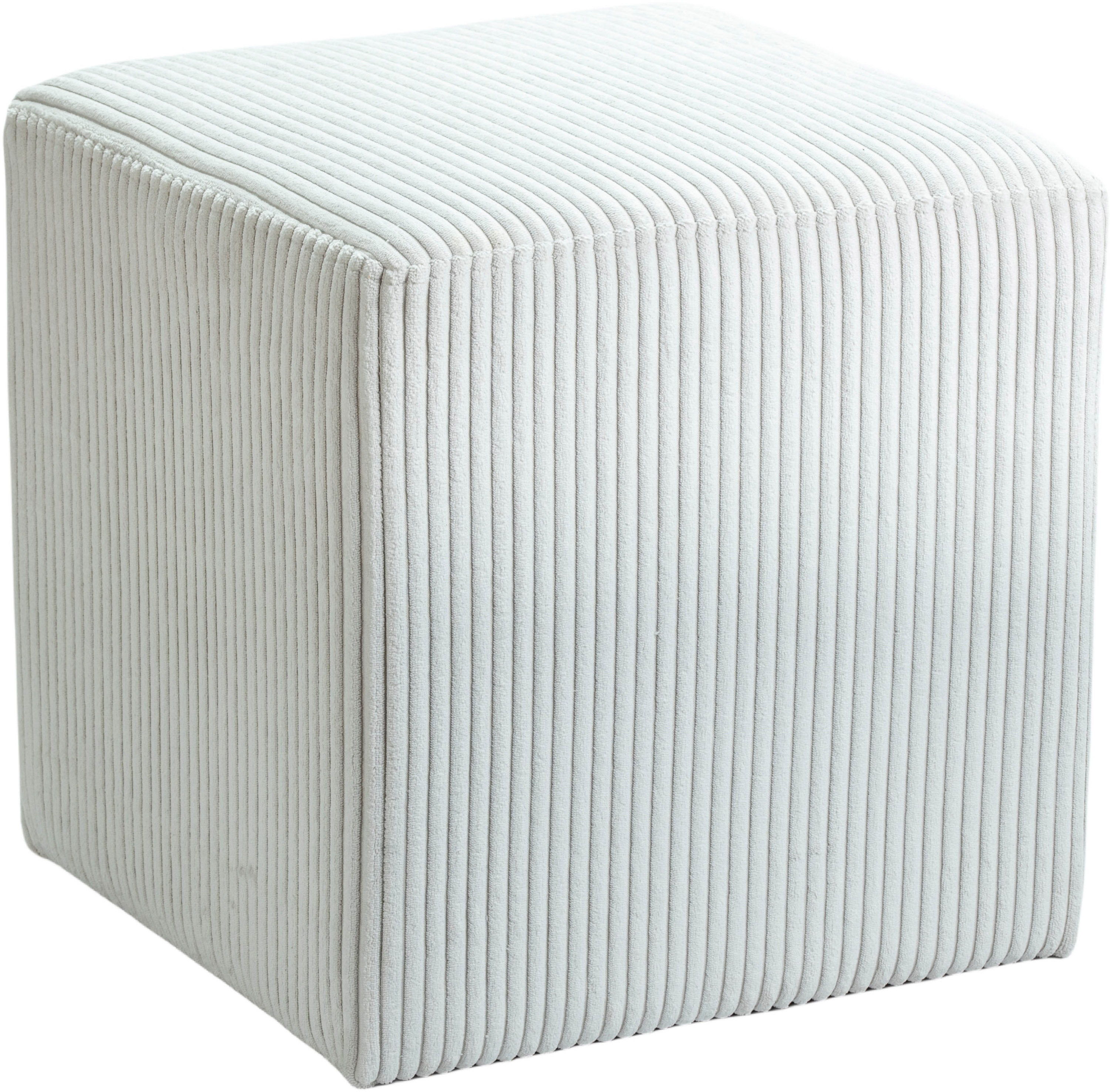 Roy - Microsuede Ottoman / Stool - Cream