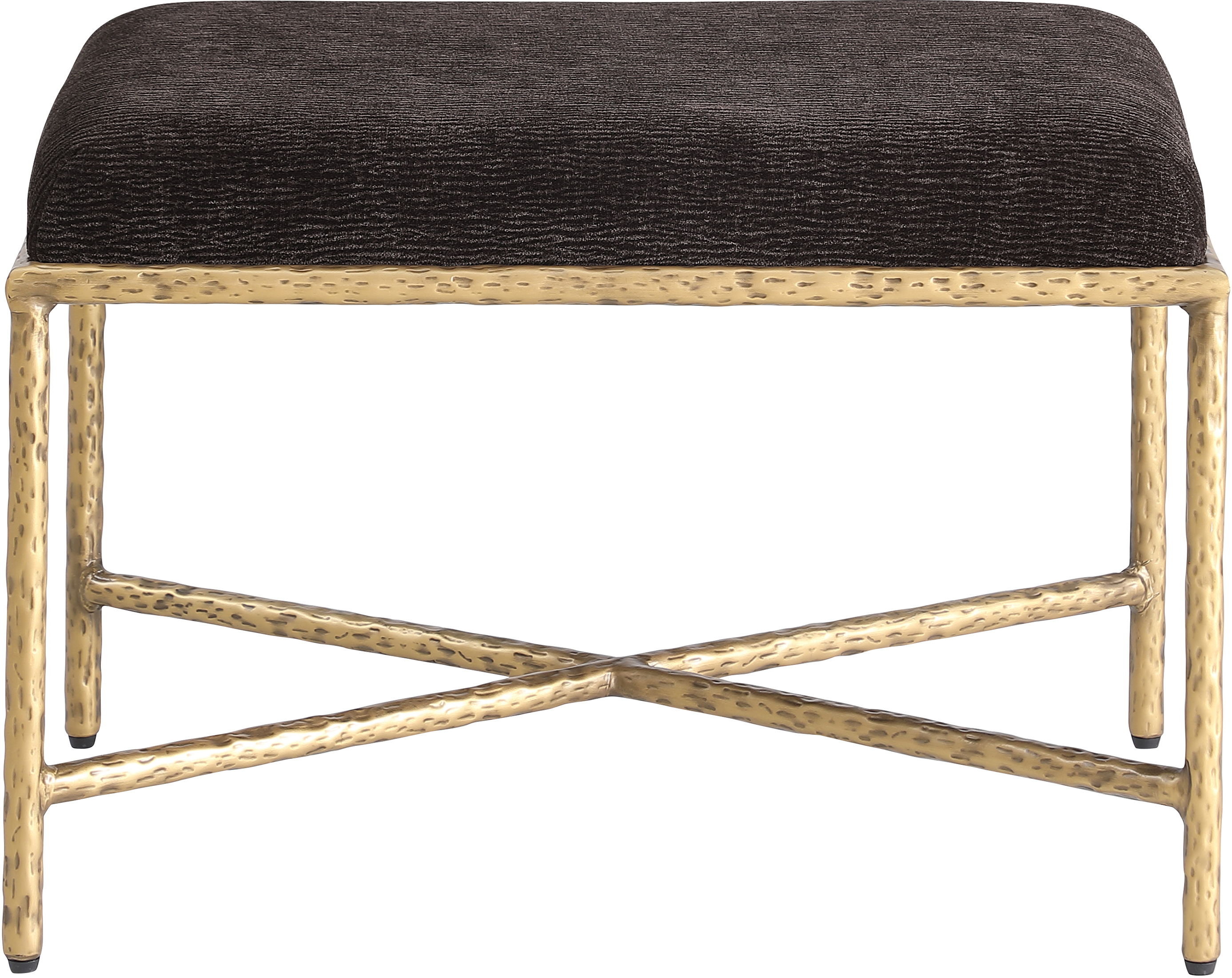 Valley - 25" Bench With Gold Frame - Brown